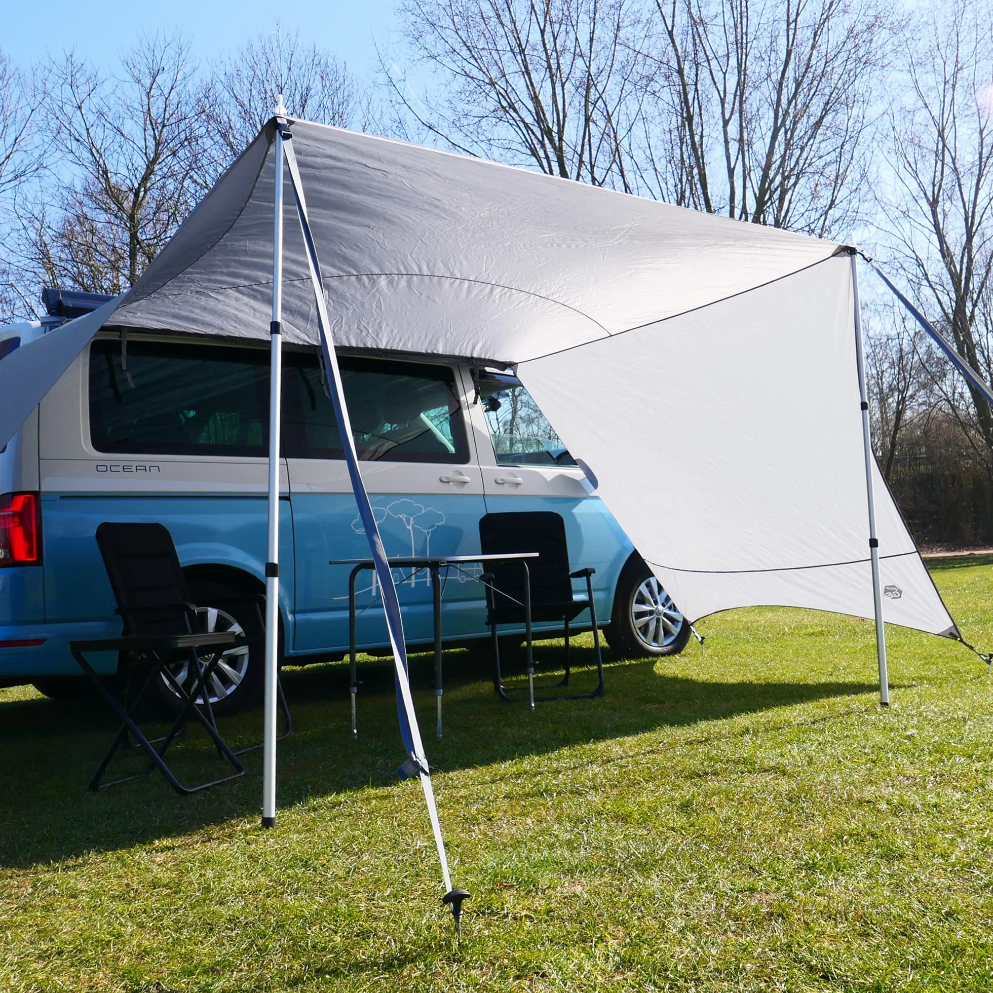 YourGEAR - Telo parasole per casa Tropea con pareti laterali, impermeabile, protezione UV 50, colonna d'acqua di 5000 mm, copertura parasole, per furgoni da campeggio, furgoni, auto, con barre di