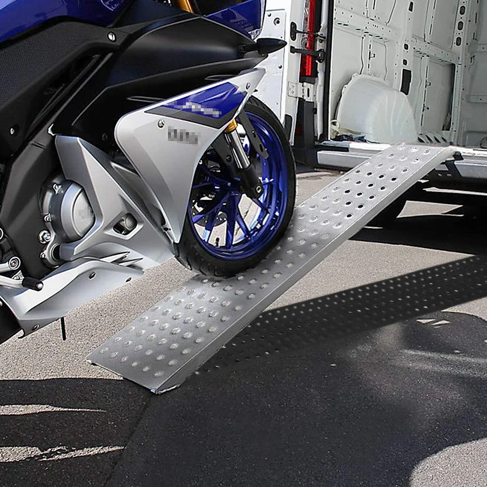 FIVMEN 2 rampe di carico per auto, portata: 400 kg, in acciaio zincato, per moto, ATV, rimorchi, auto, argento, 160 cm