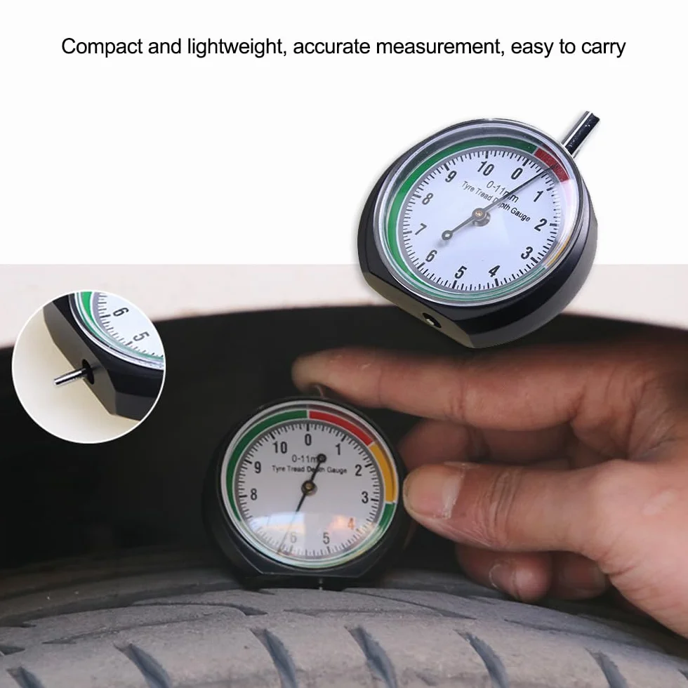POFET Misuratore di Profondità Battistrada 0-11mm Asta Rotonda per Auto Moto