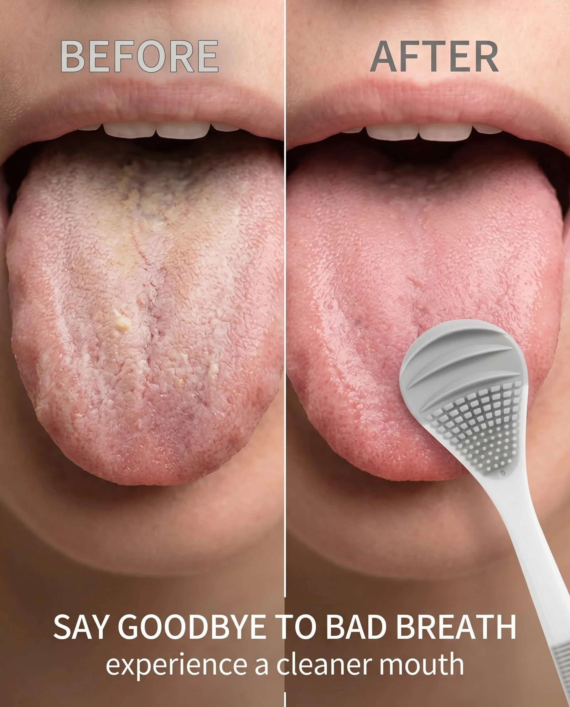 Tongue Scraper Cleaner, Nettalingua, Raschietto Lingua per Pulizia Bocca, Riduce Alito Cattivo, 2 Pezzi