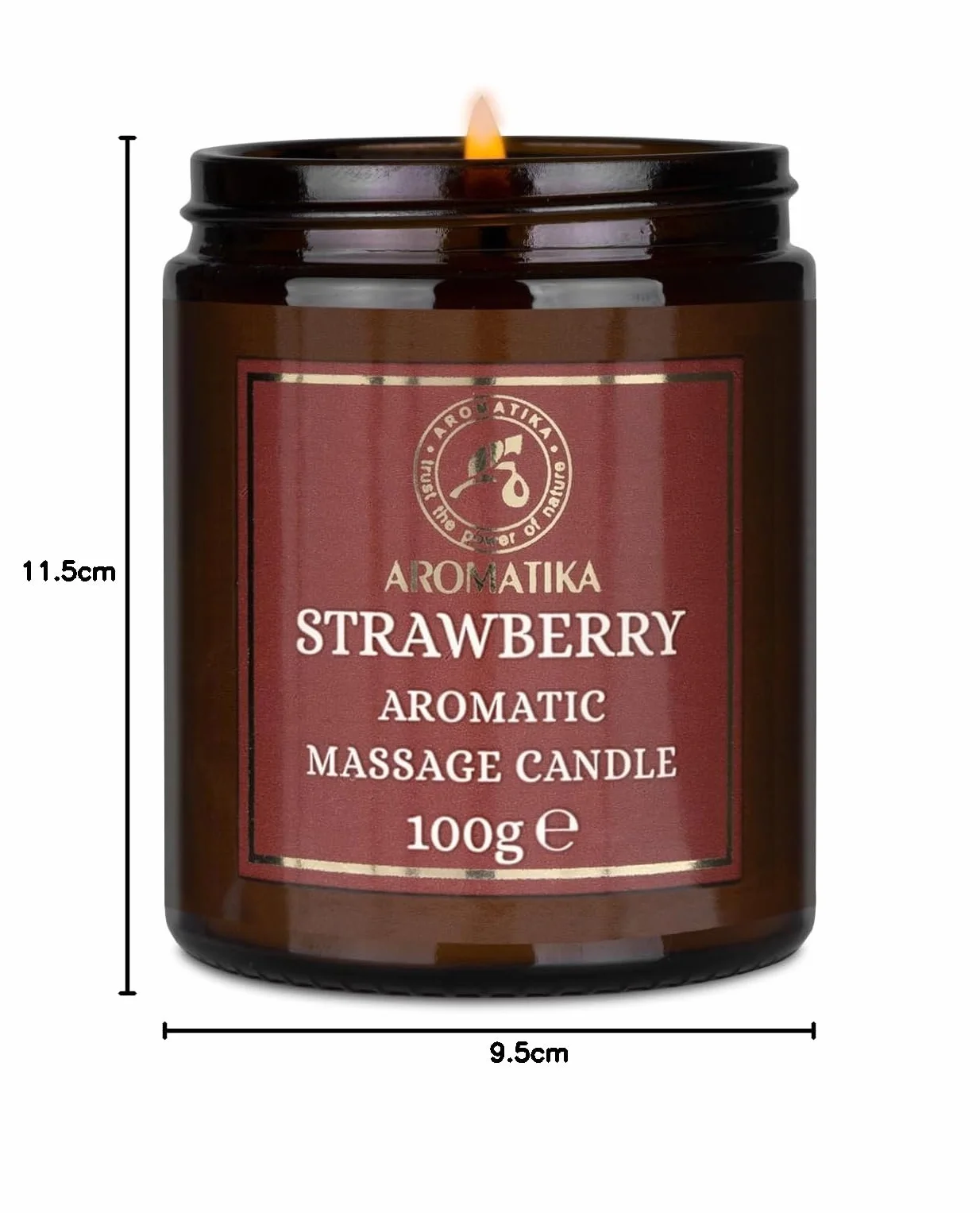 Candela da Massaggio Fragola 100g - Cera di Soia - Oli di Cocco e Mandorle - Vaniglia - Massaggio Rilassante - Aromaterapia