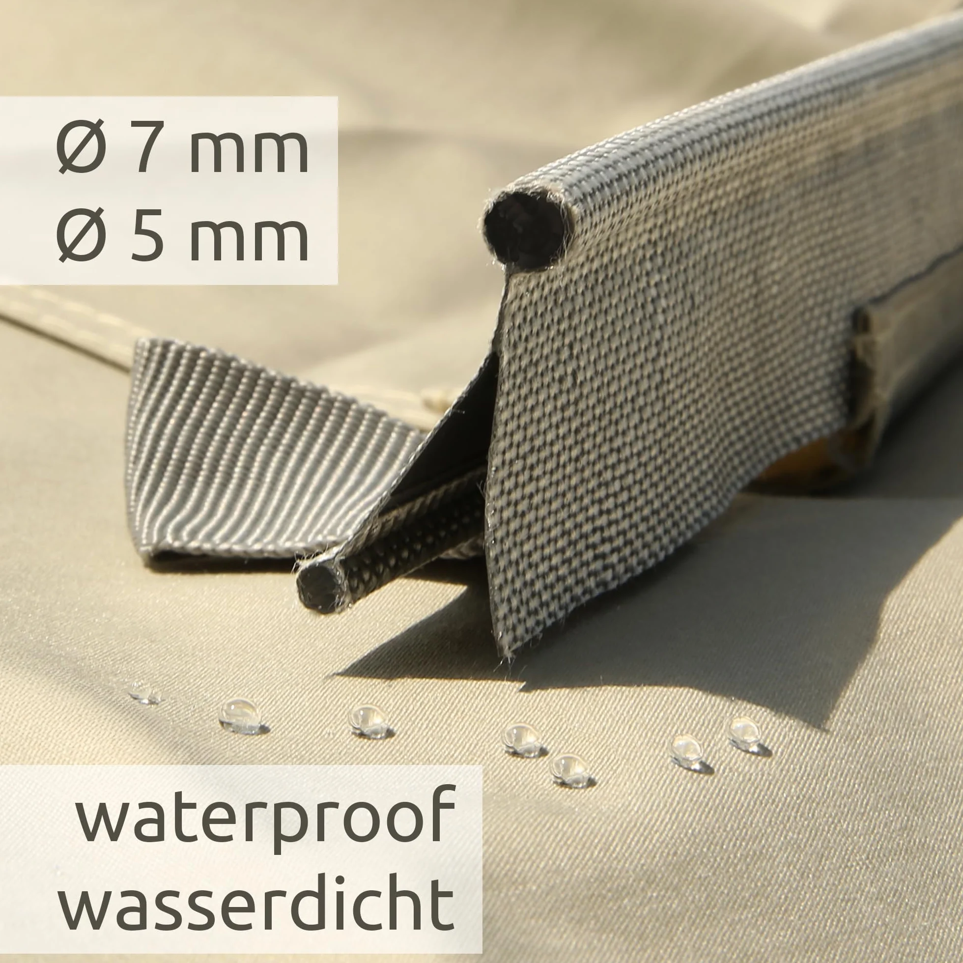 Caravan Tarp TC Tenda parasole in cotone impermeabile UV 50+ aste telescopiche in alluminio 300x240 cm beige