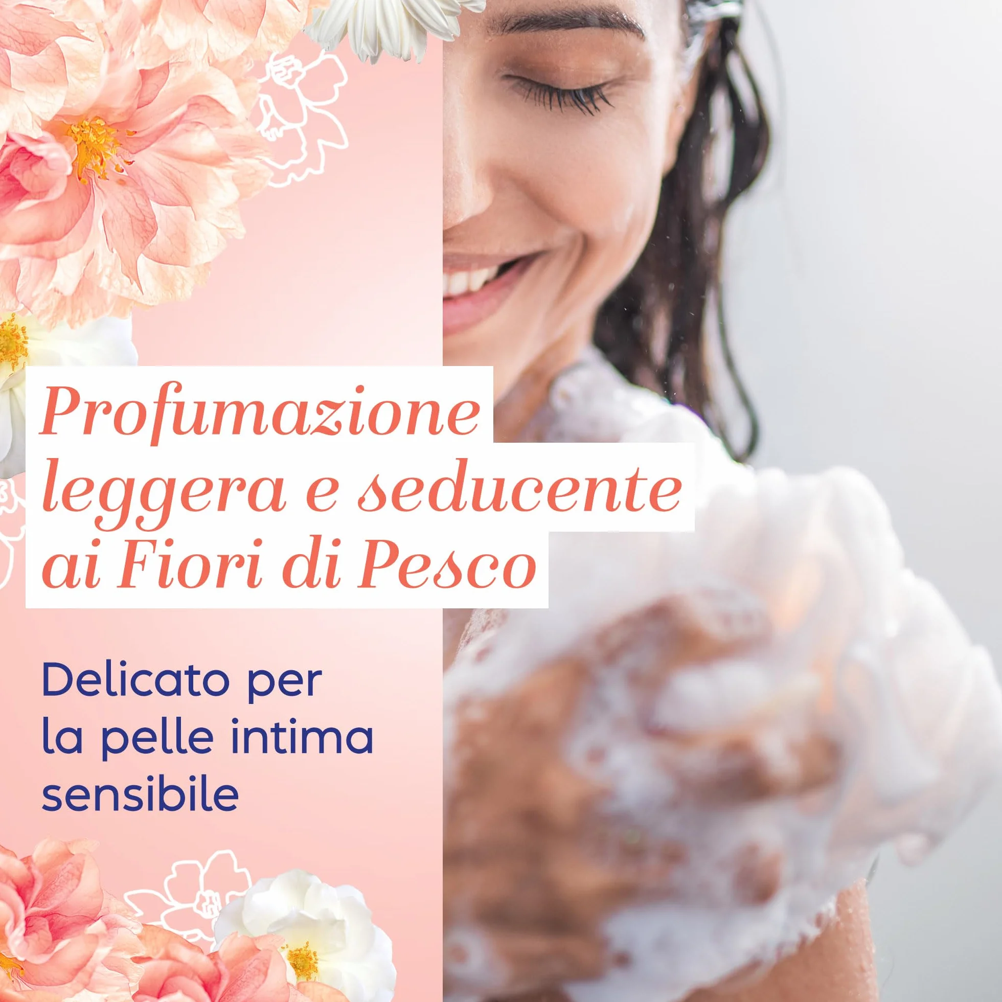 Vagisil Detergente Intimo Donna Scentsitive Ai Fiori di Pesco, Igiene Intima, Rispetta Il pH Intimo, 250 ml