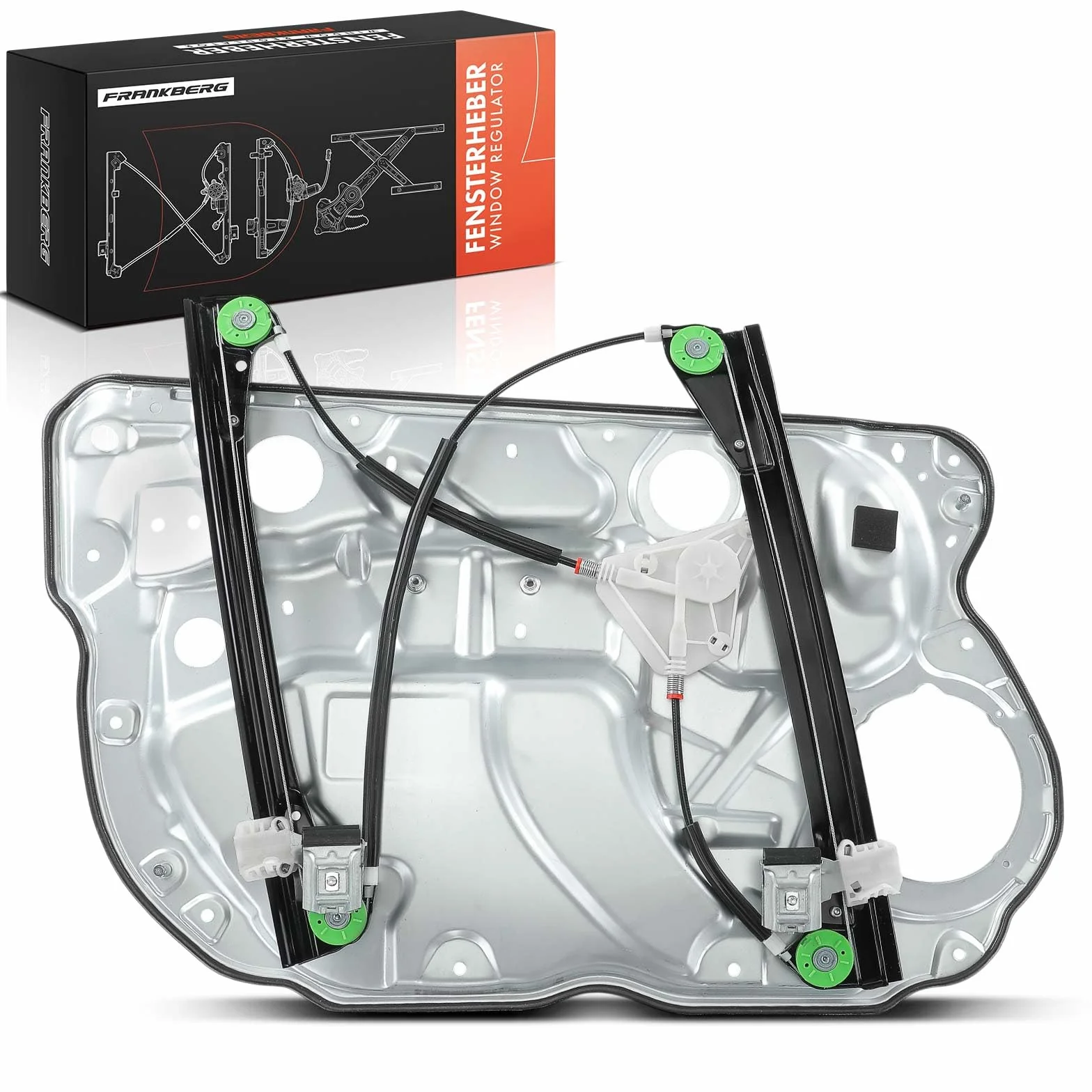 Frankberg Alzacristalli Alzavetro Elettrico Senza Motore Con Metall platte Anteriore destro 4/5 Porte Compatibile con Polo 9A 9N Berlina Polo Limousine 9A2 9A4 9A6 9N2 Replace# 6Q4837462J