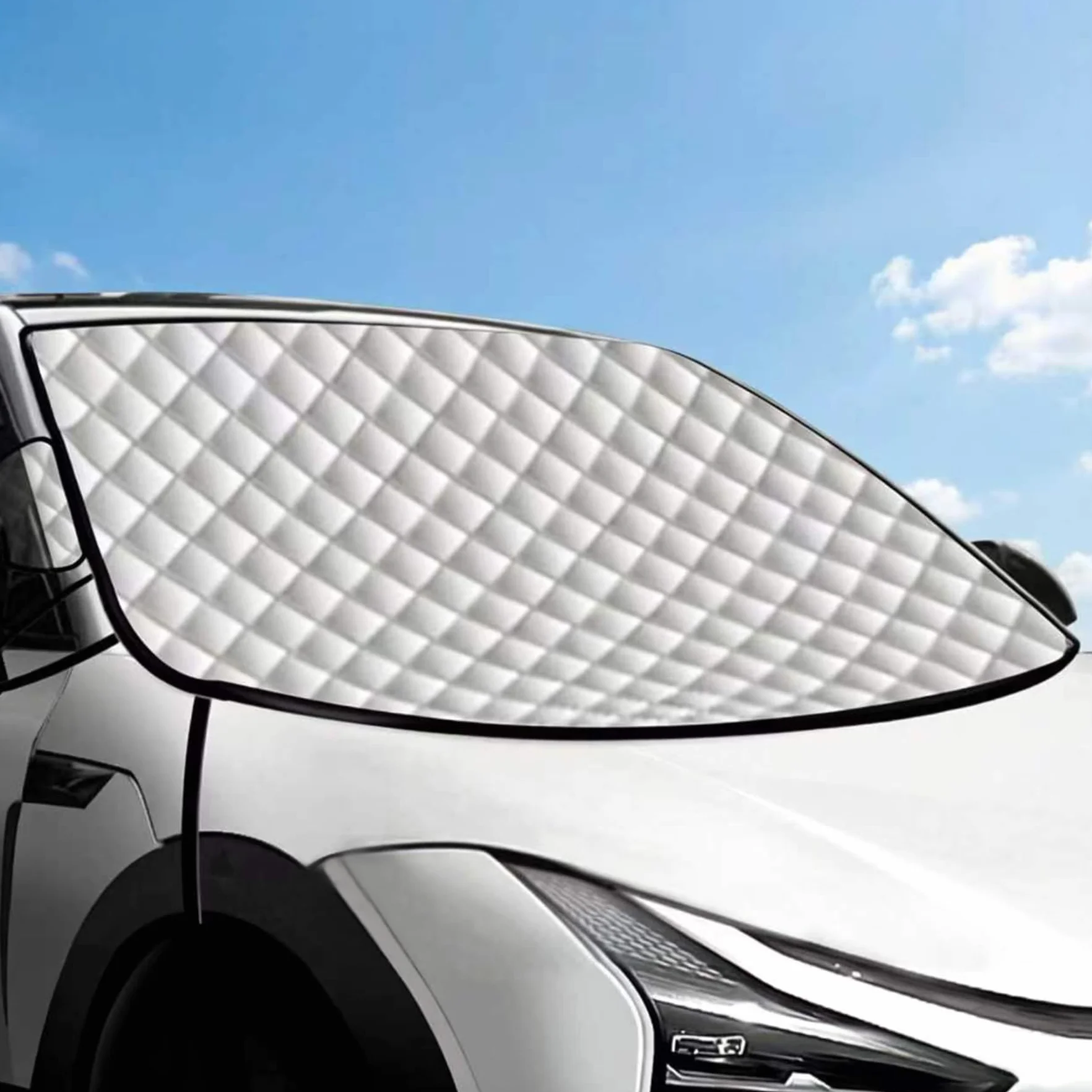 Parasole Auto Parabrezza Anti UV Antifurto 193x126 cm con 5 Magnetica e Borsa