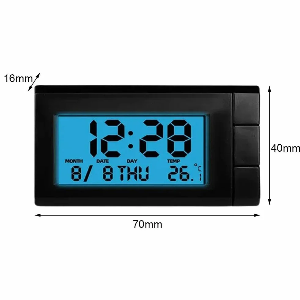 Orologio digitale 2 in 1 per cruscotto auto con temperatura e calendario