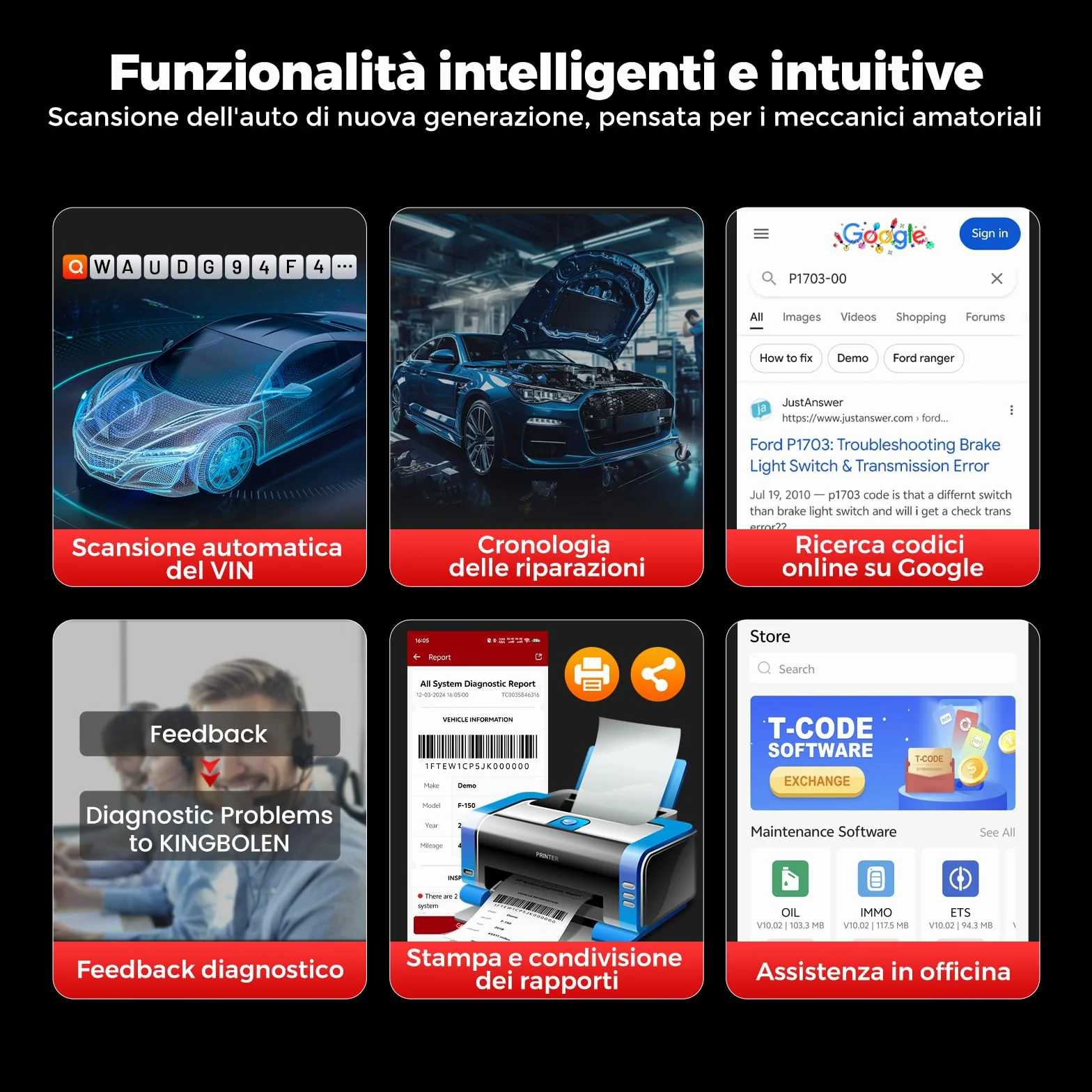 KINGBOLEN Ediag Link OBD2 Bluetooth Auto Diagnostica Bidirezionale Professionale, 10+ Funzioni Reset, Controllo Smog