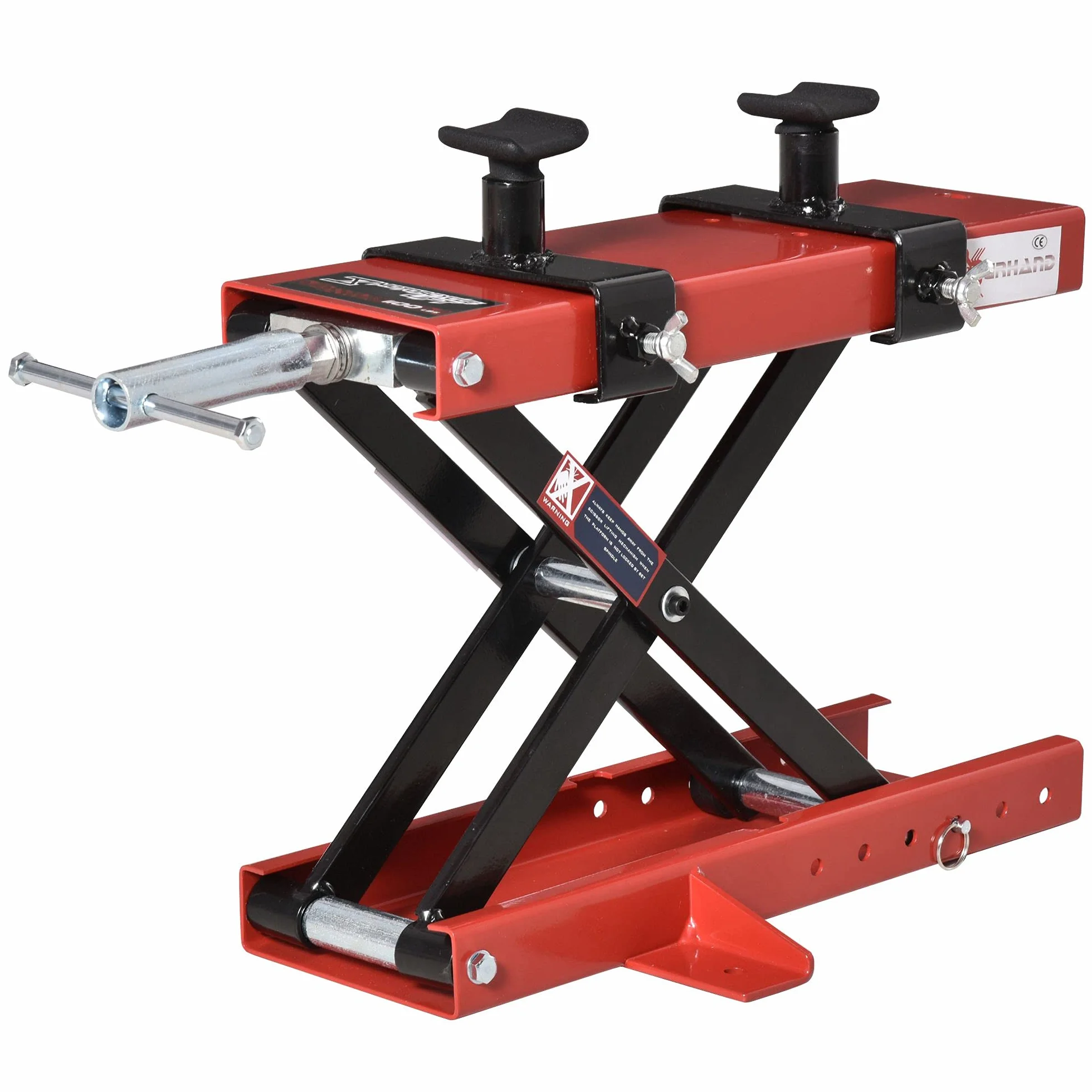 DURHAND Cavalletto Alzamoto a Forbice, Sollevatore Moto, Cavalletto Moto Centrale Regolabile Fino 500kg in Metallo Rosso