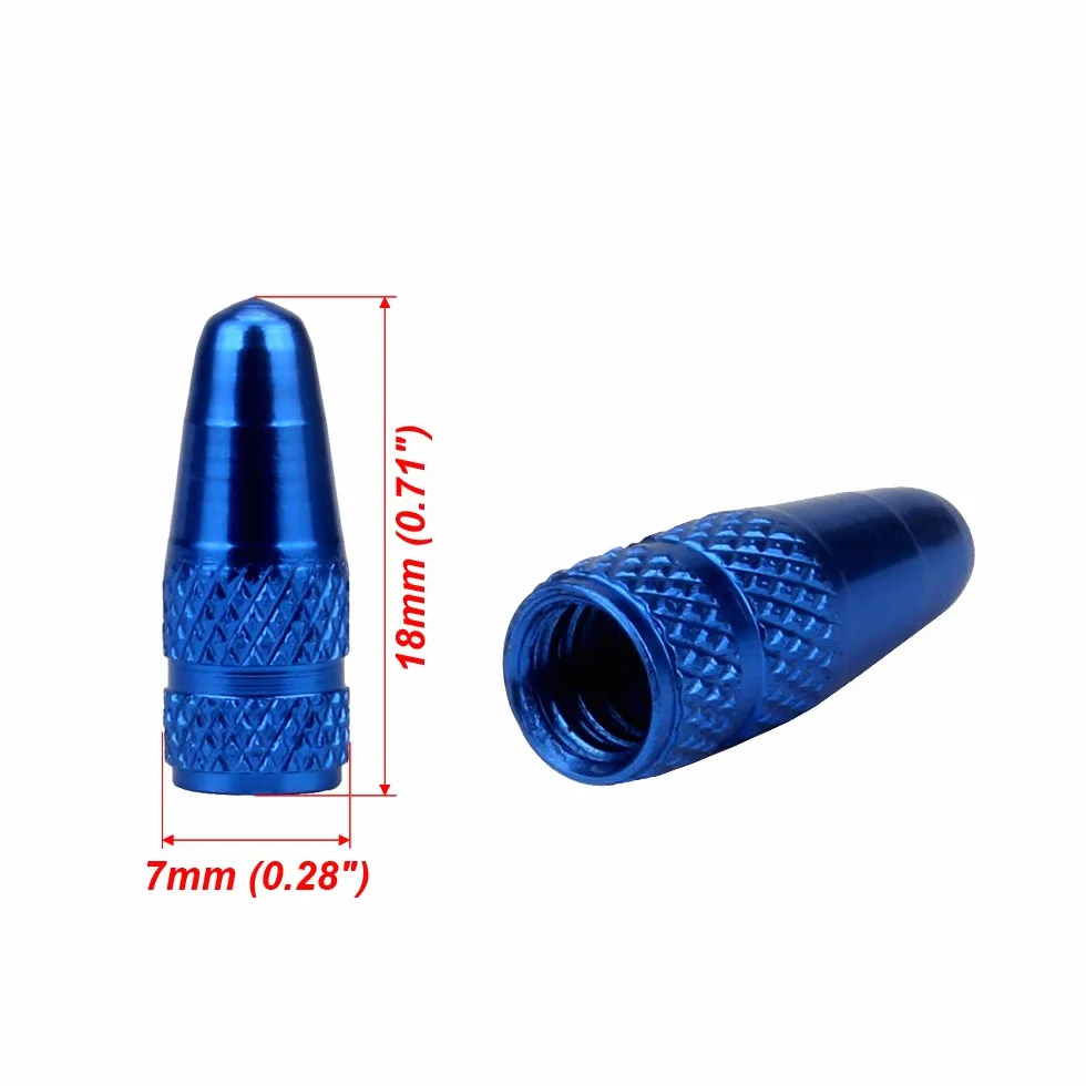 SENZEAL 6 Pezzi Tappo Valvola Lega Alluminio per Bicicletta Blu