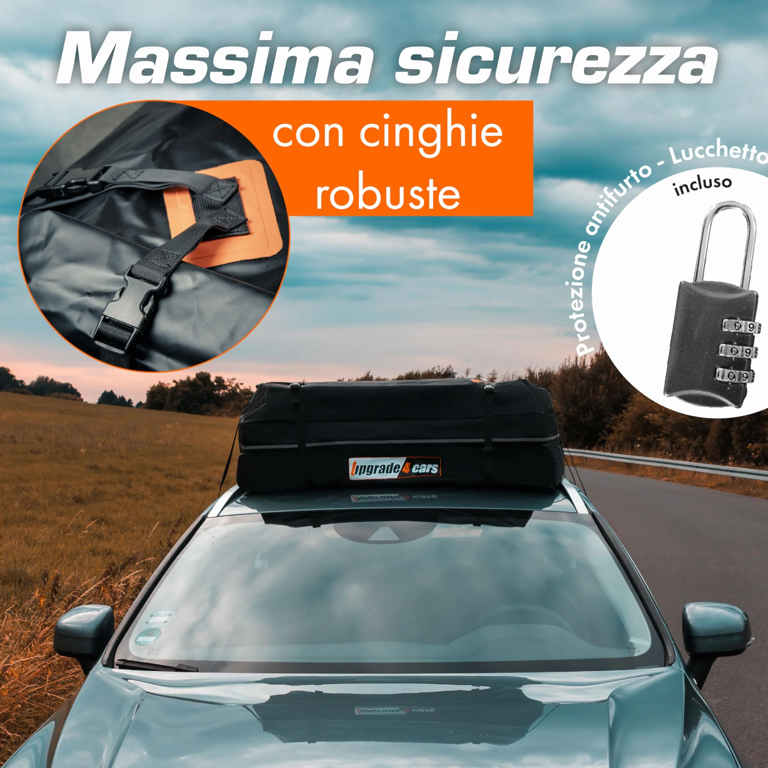 Upgrade4cars Borsa da Tetto Auto Universale Impermeabile Pieghevole 130x110x40 cm 566L