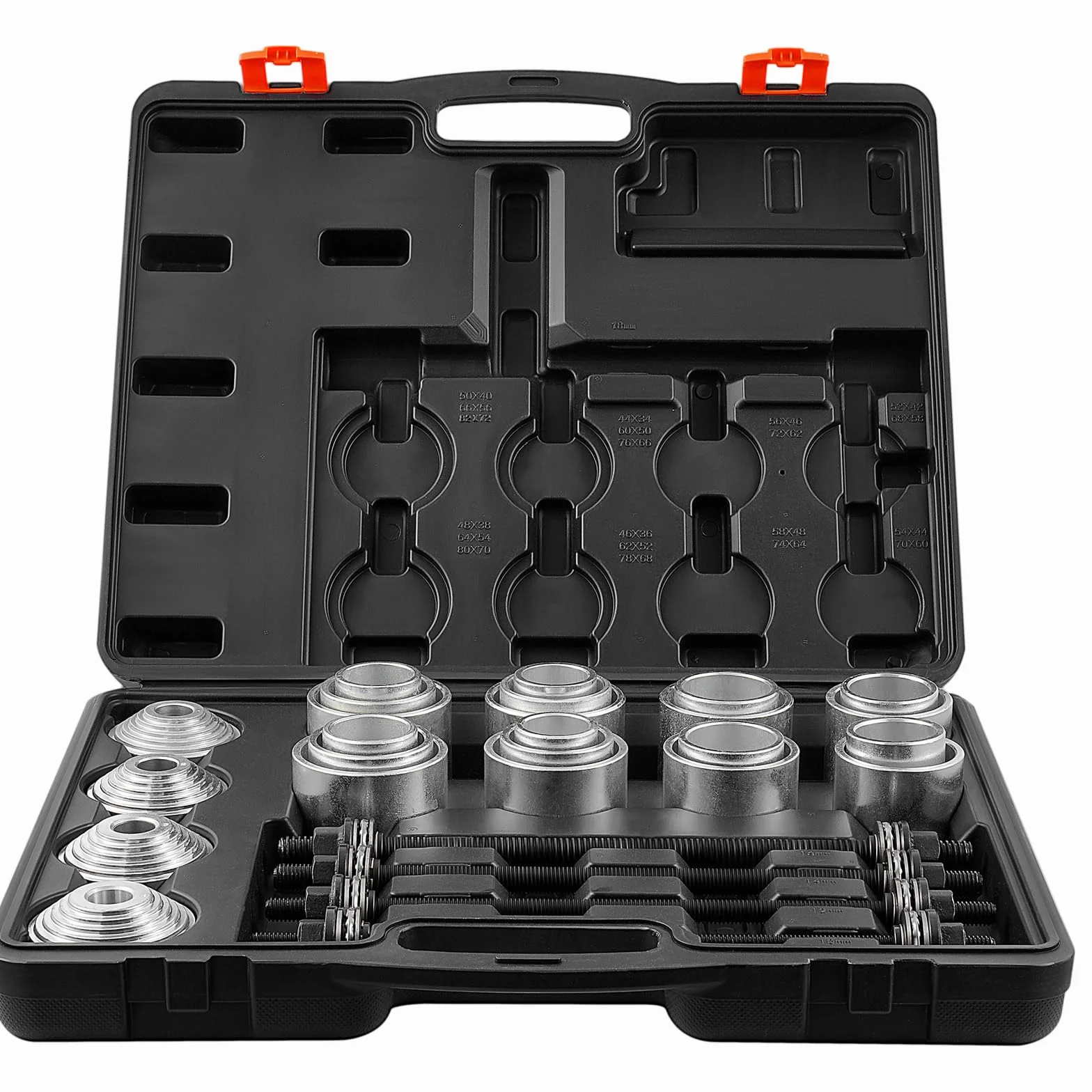 VEVOR Kit Manicotto di Trazione e Pressione 28 Pezzi, Set Rimozione Cuscinetti Boccola Acciaio con Custodia Trasporto