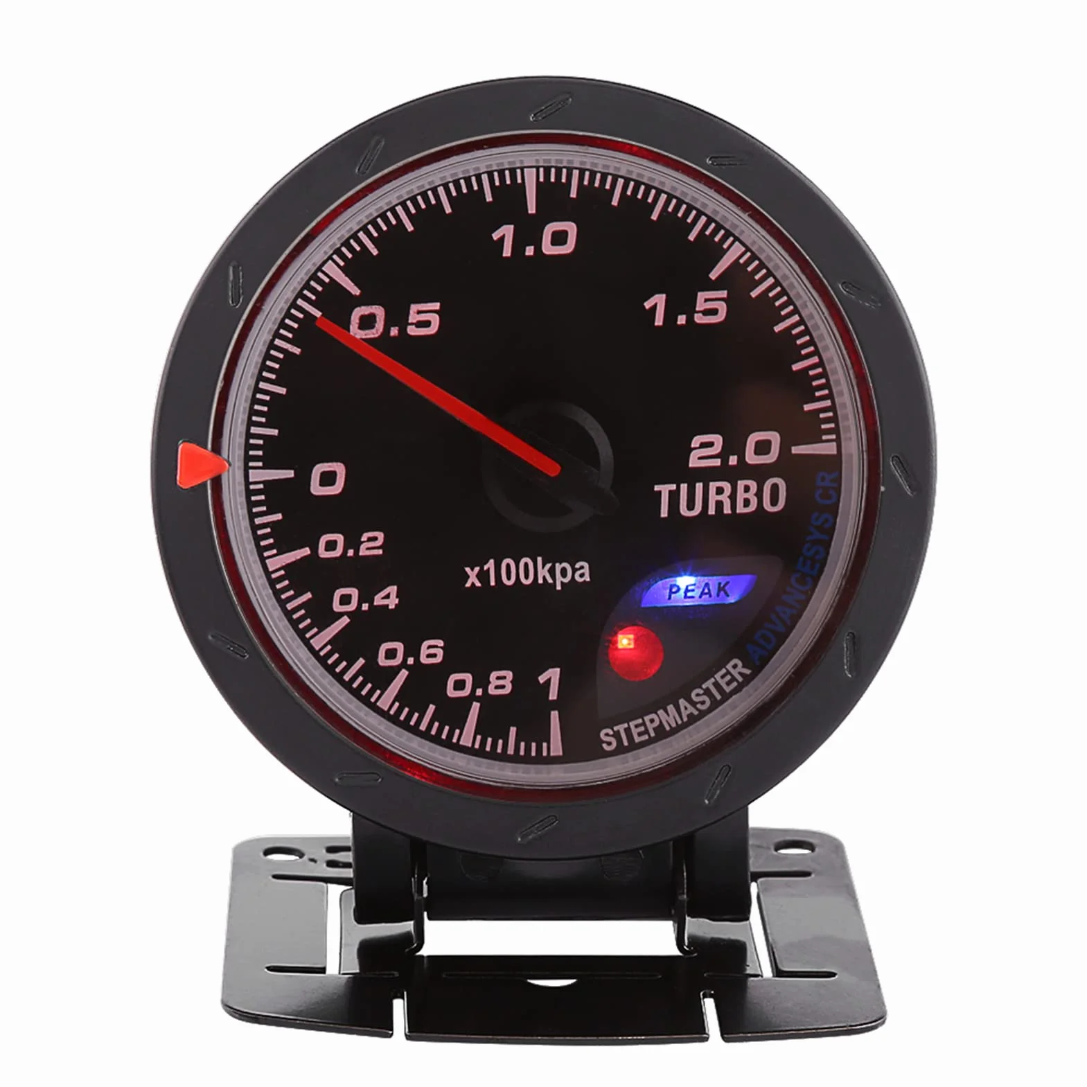 DC 12V 60mm LED Turbo Boost Vacuum Press Gauge Meter Calotta in acciaio inossidabile e piano in vetro