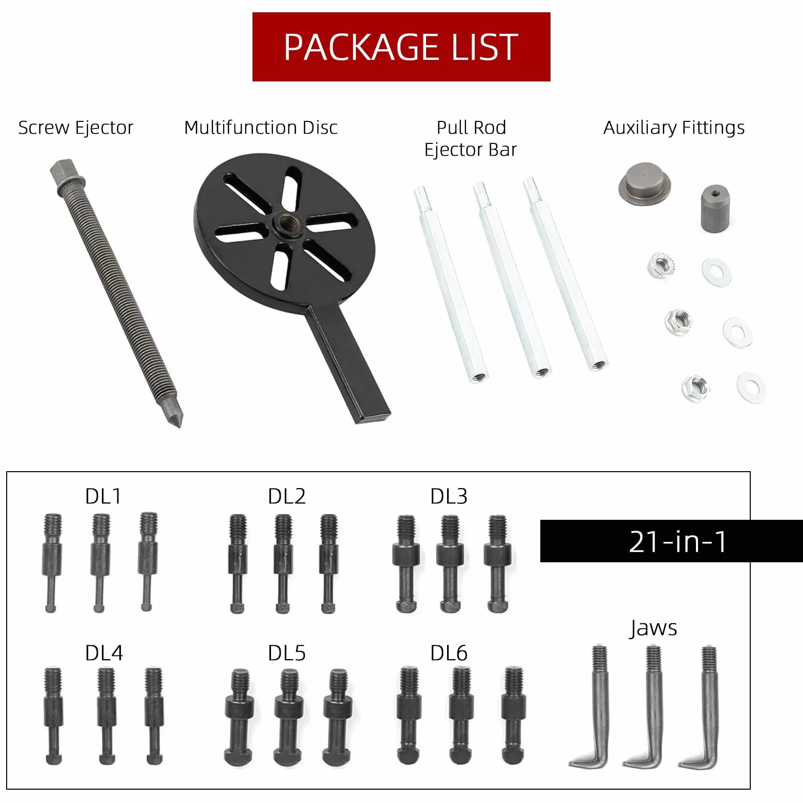 JAOGAUS Set di Estrattori per Cuscinetti 21 in 1, Estrattore Universale per Cuscinetti a Foro Interno, Set di Cuscinetti Attrezzi con Pinze di Serraggio in 6 Misure, Estrattori per Cuscinetti Interni