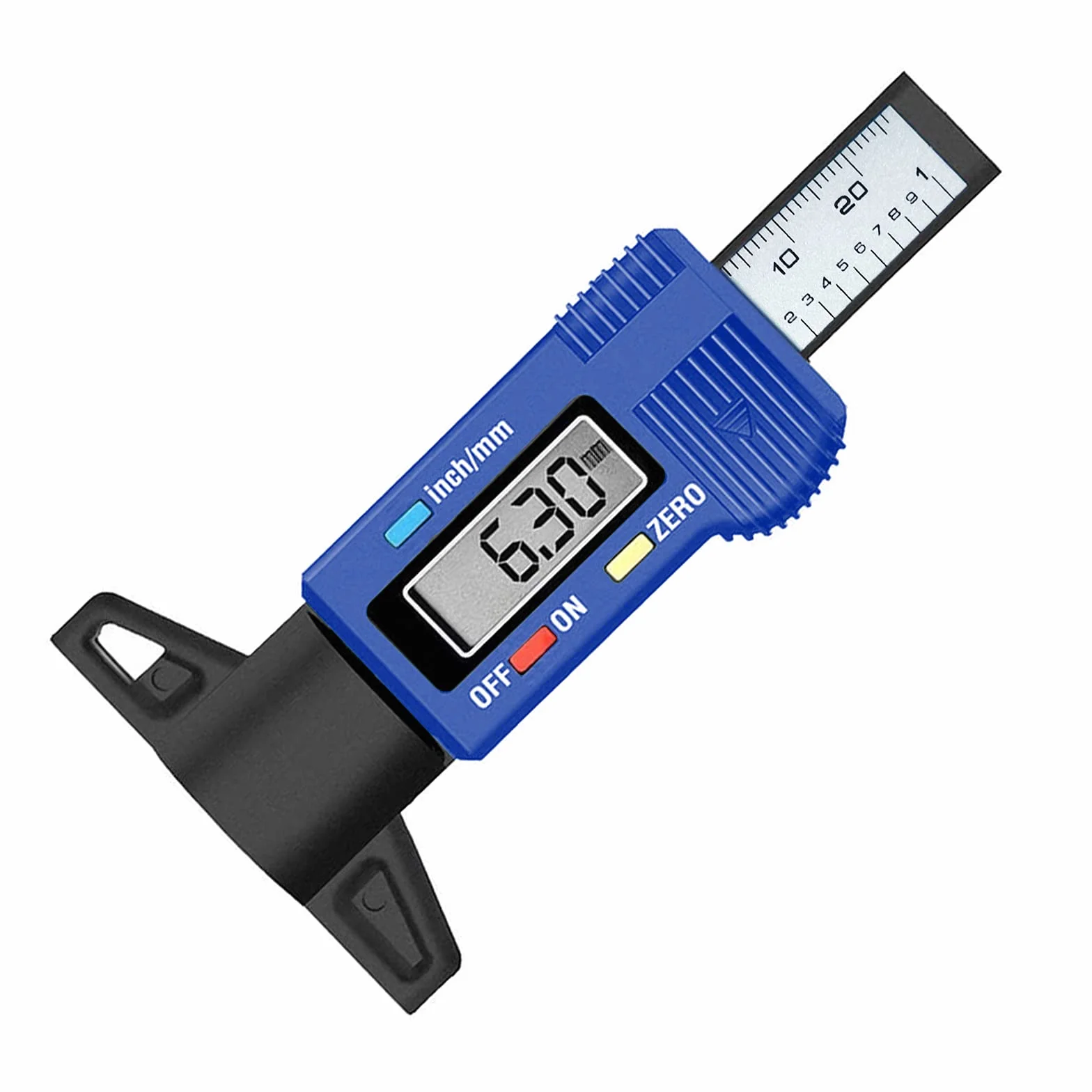 RUIZHI Digitale Misuratore di Profondità Battistrada 0-25,4mm LCD Display per Bicicletta, Auto, Camion, Moto (blu)