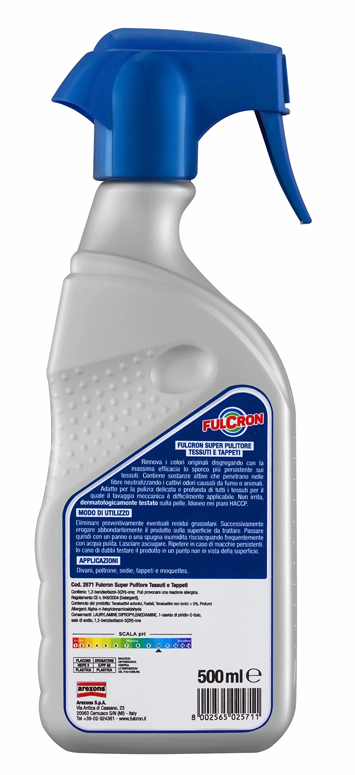 FULCRON Super Pulitore Tessuti e Tappeti 500 ml, Detergente con Formula Antiodore