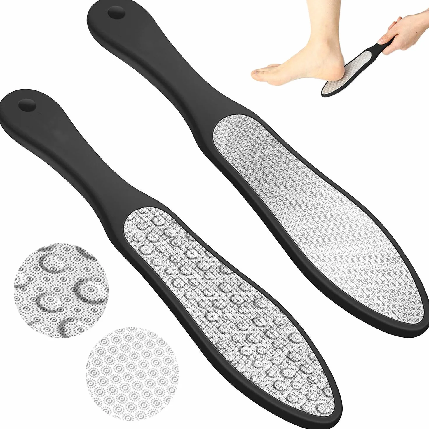 RoserRose Raspa Piedi Professionale In Acciaio Inox Lima Per Piedi E Talloni Rimuovere Calli Pedicure