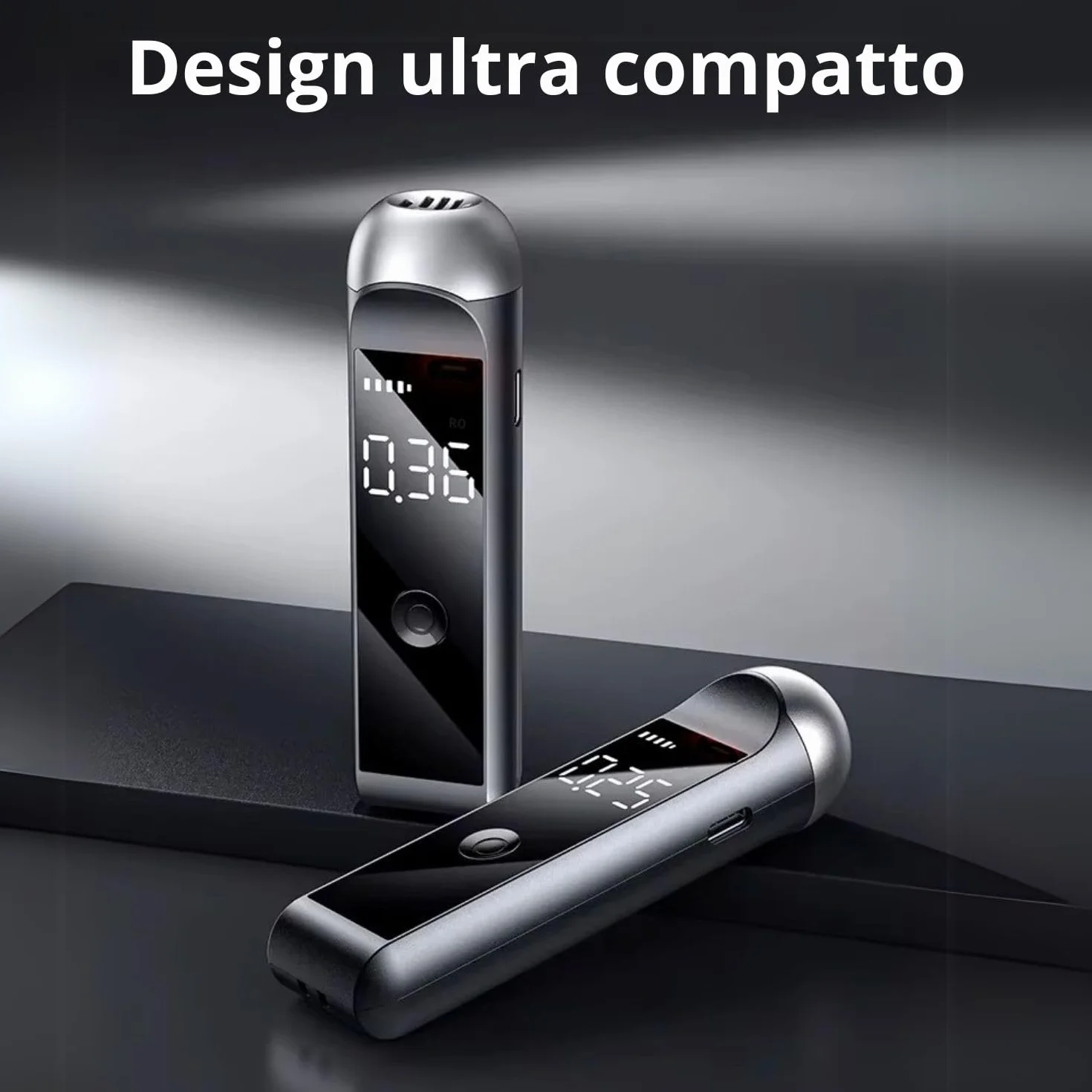 domyno Etilometro Portatile Alcol Test con Display LCD Tascabile Carica USB Alta precisione Certificato CE
