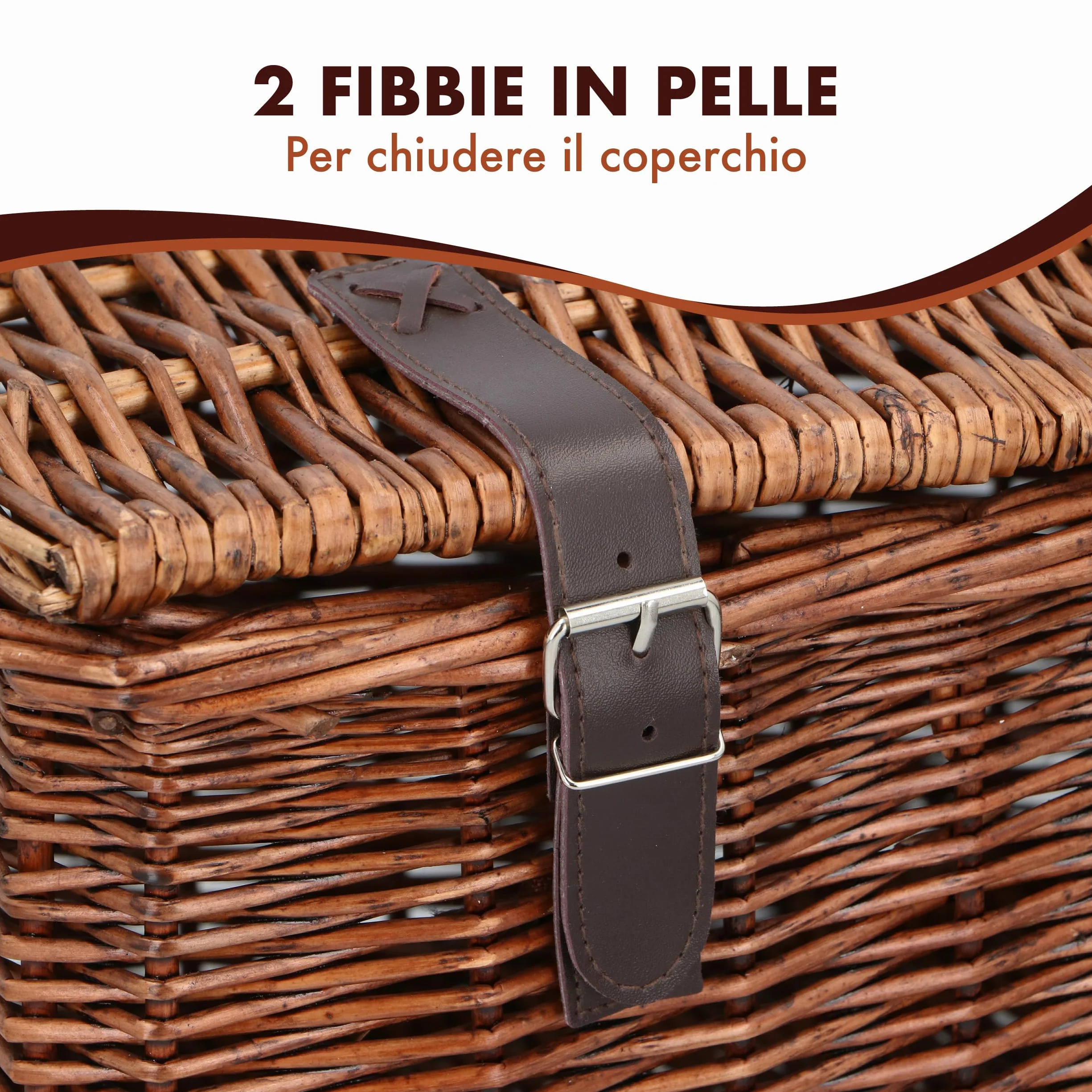 Cestino Bici in Vimini 30L 45x30x25 cm Marrone