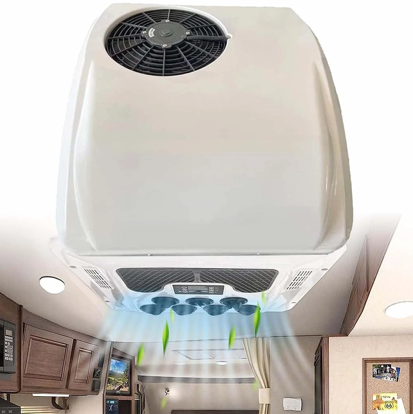 Condizionatore d'Aria 12V 24V DC Aria Condizionata Fredda e Calda per Camion Camper Autobus