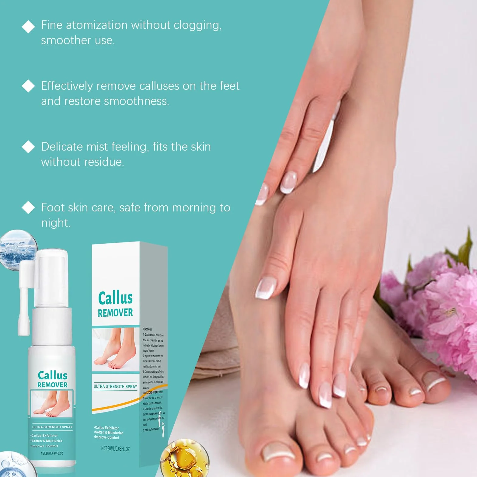 Spray rimozione calli professionale extra forte per piedi tallone pelle morta