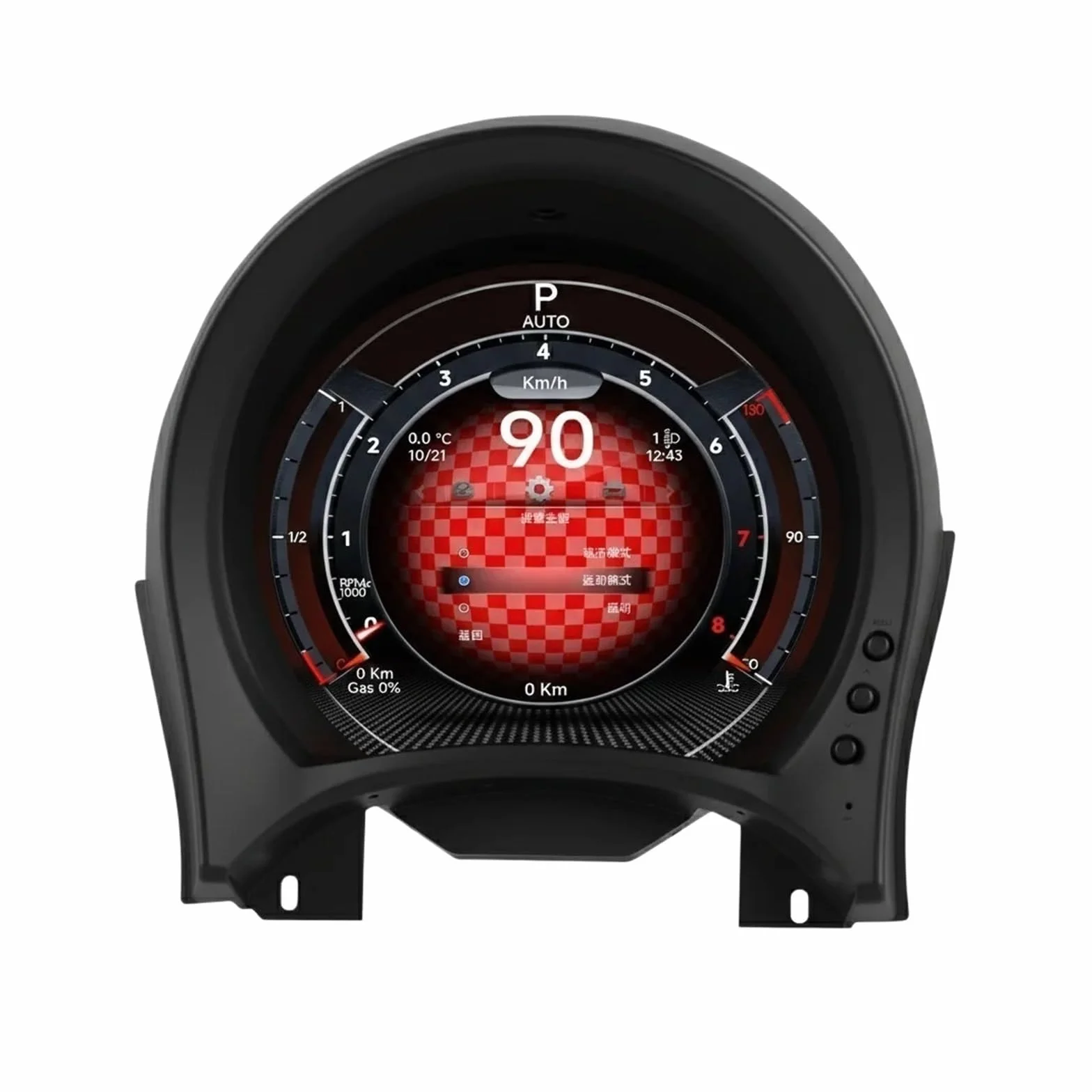 Quadro strumenti digitale LCD da 7" compatibile con Fiat 500 2007-2024, display tachimetro e contagiri(7IN-Fiat500-DashW)