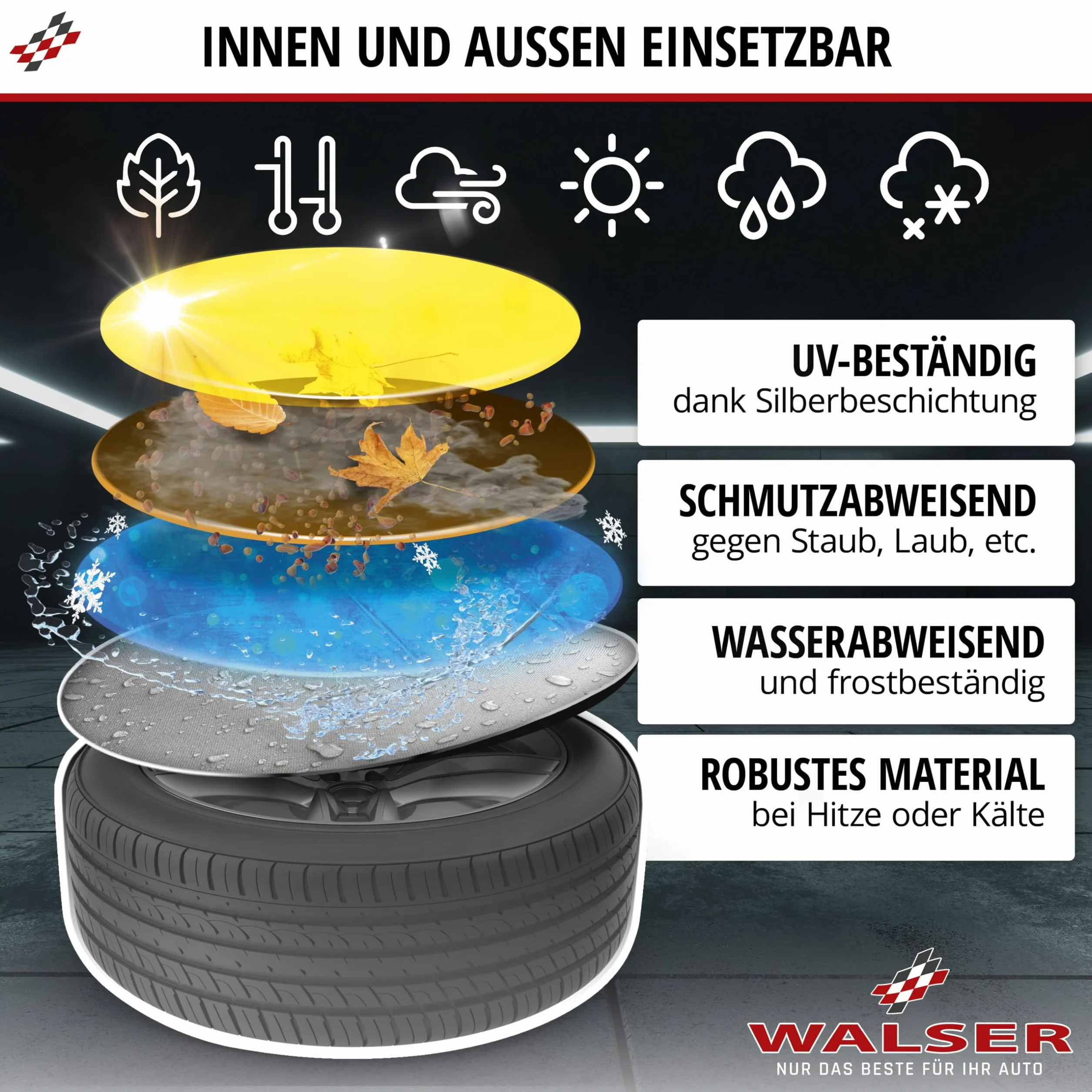 Walser Borsa per Pneumatici Auto Argento 17-18 Pollici