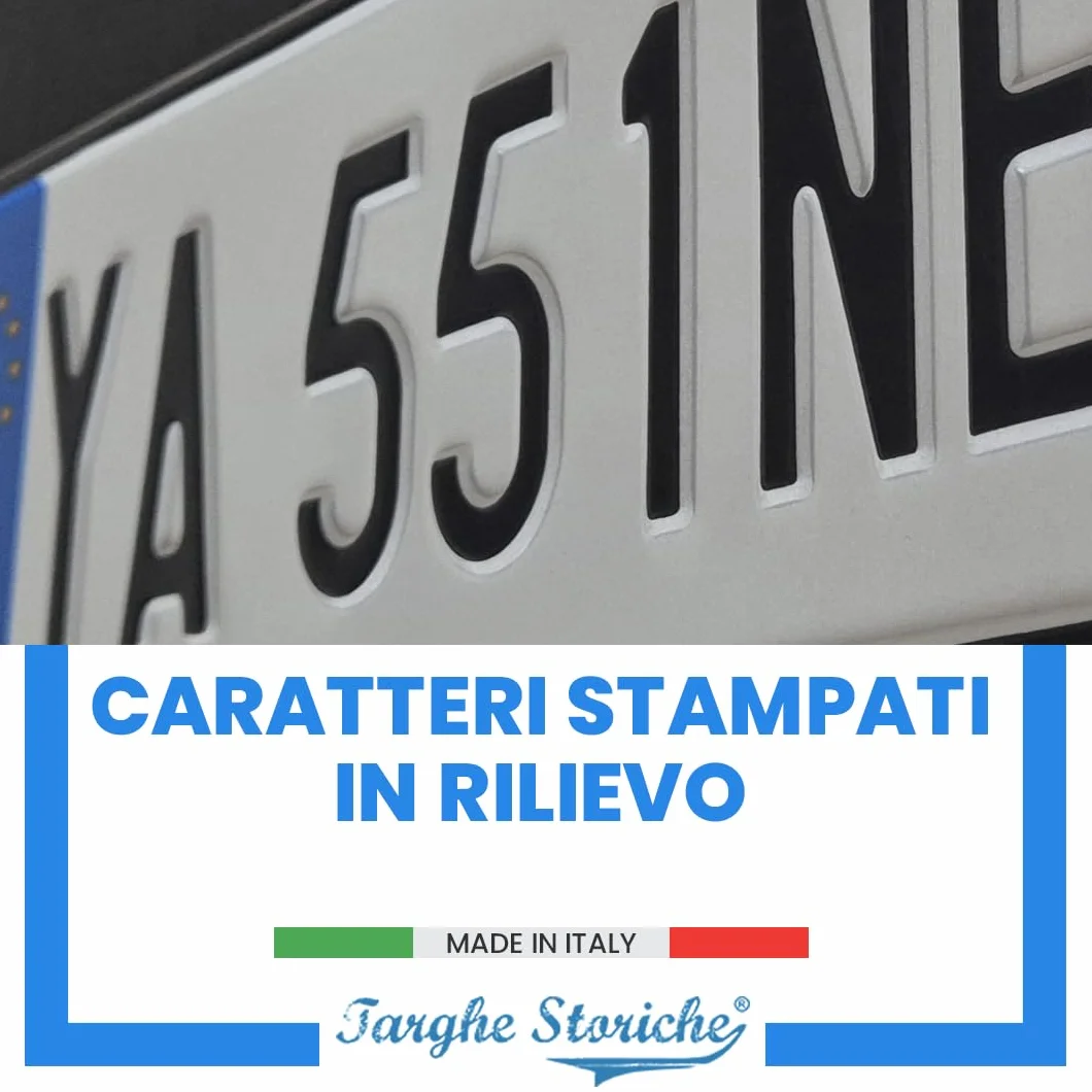 Targa Decorativa Alluminio Catarifrangente Lettere e Numeri Rilievo Personalizzabile Made in Italy