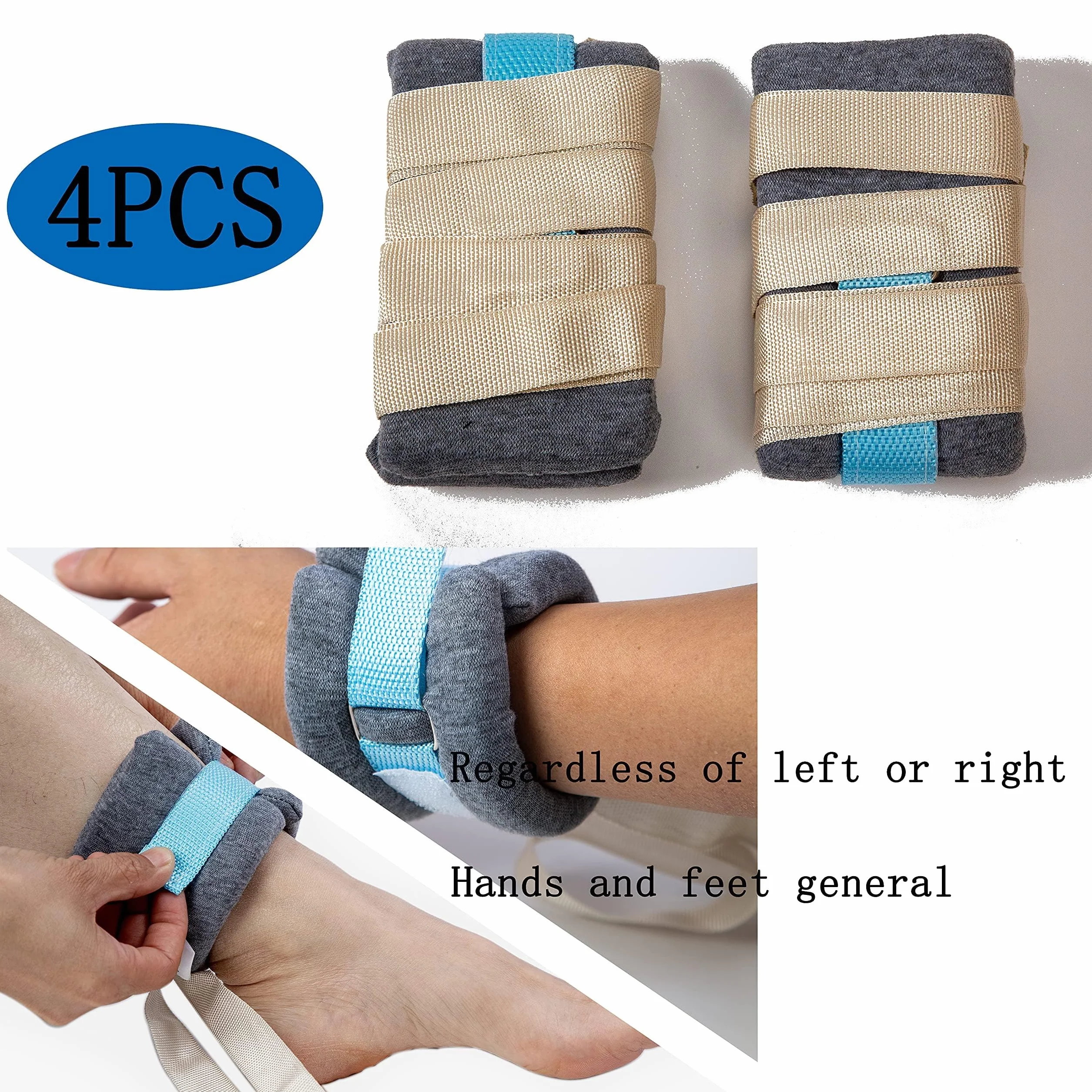 Cinghie anti-strangolamento in spugna 4PCS per arti letto ospedaliero paziente cintura di ritenuta anti-estubazione