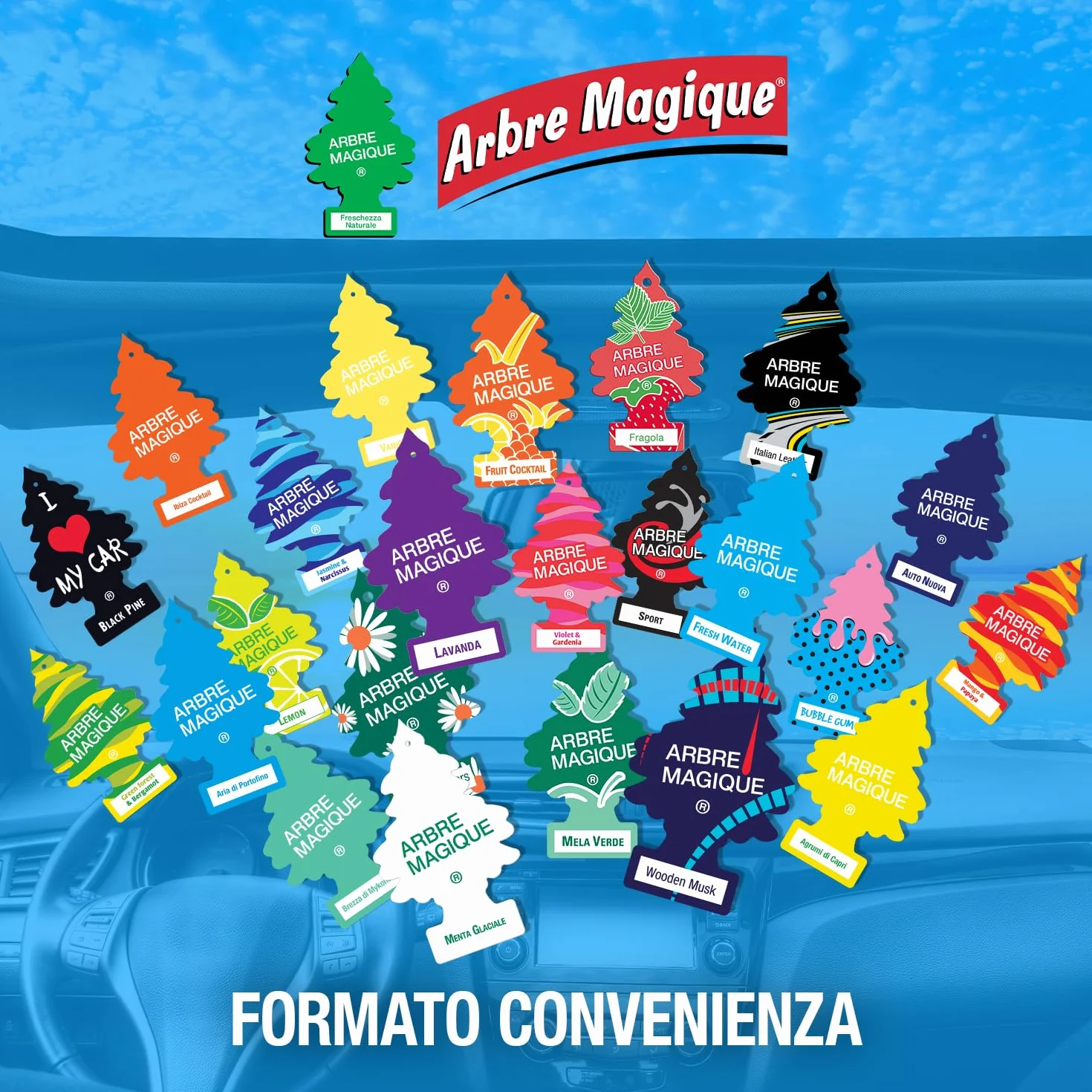 Arbre Magice Degustazione Olfattiva Profumatore Auto Box 24 Pezzi