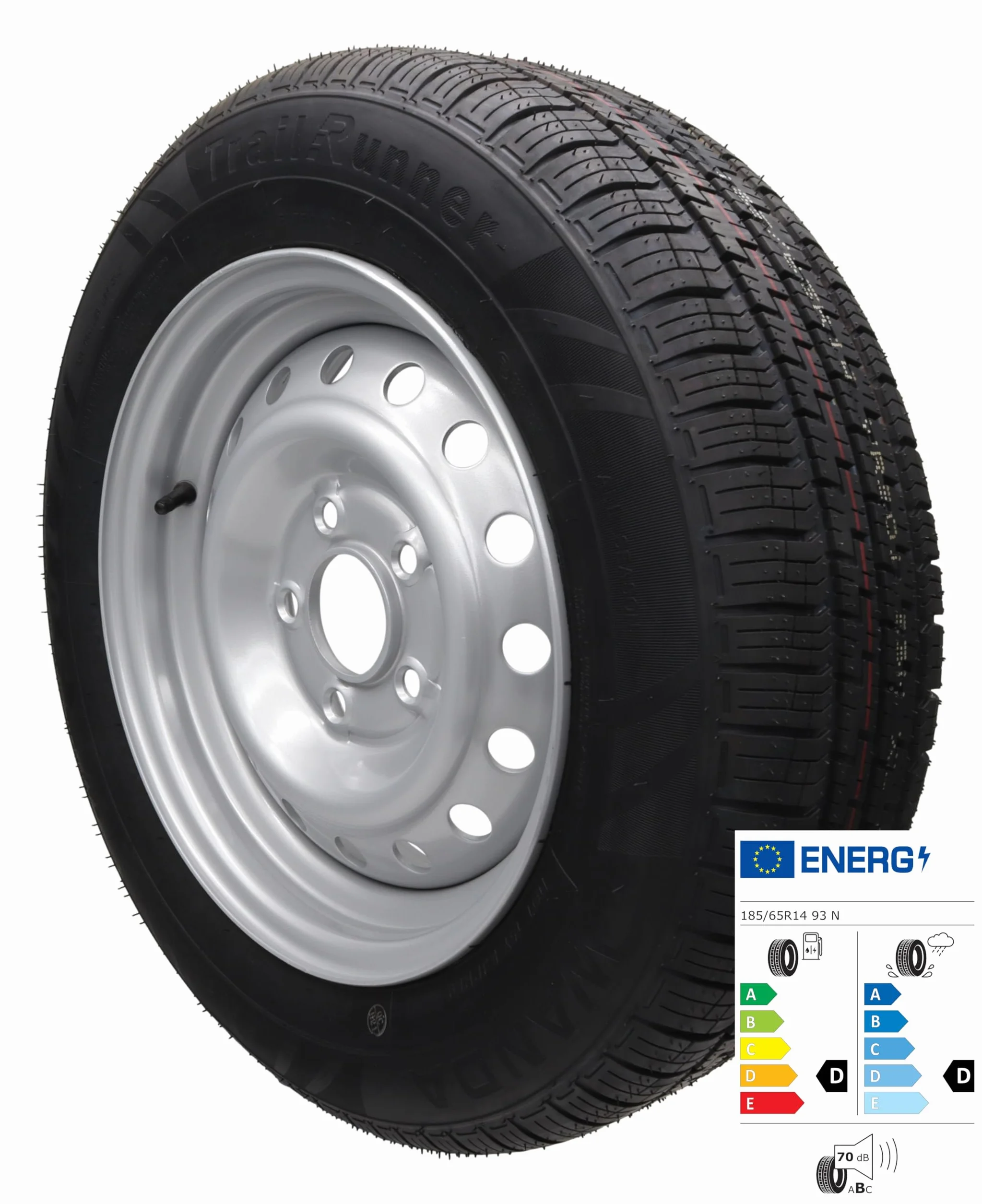 Ruota completa per rimorchio, 185/65 R 14, 112 x 5, per roulotte e roulotte Humbaur 185 65 R14