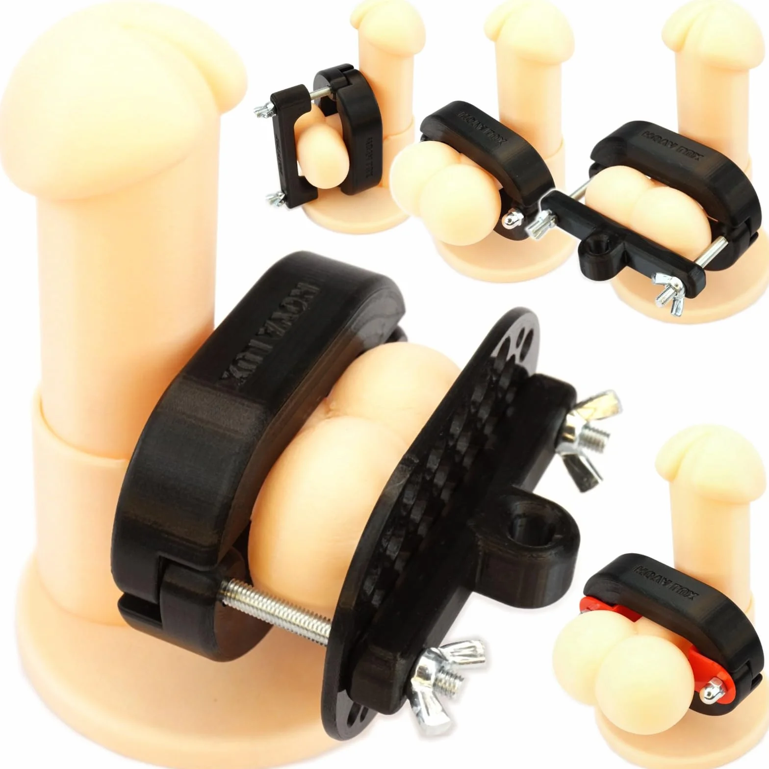 Nova Lux GRIP-MAX-RANGER Morsetto per scroto Set z Anello di Serraggio CBT