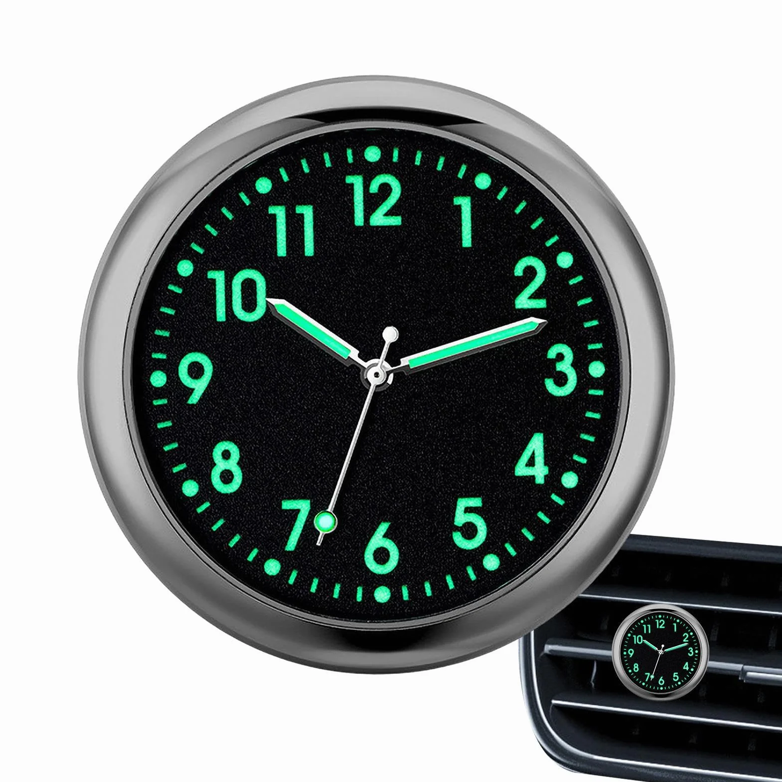 Orologi per auto per cruscotto - Orologio analogico per auto luminoso | Orologi sostitutivi per automobili al quarzo, orologio adesivo per cruscotto 'auto, adesivo per veicoli Birtern