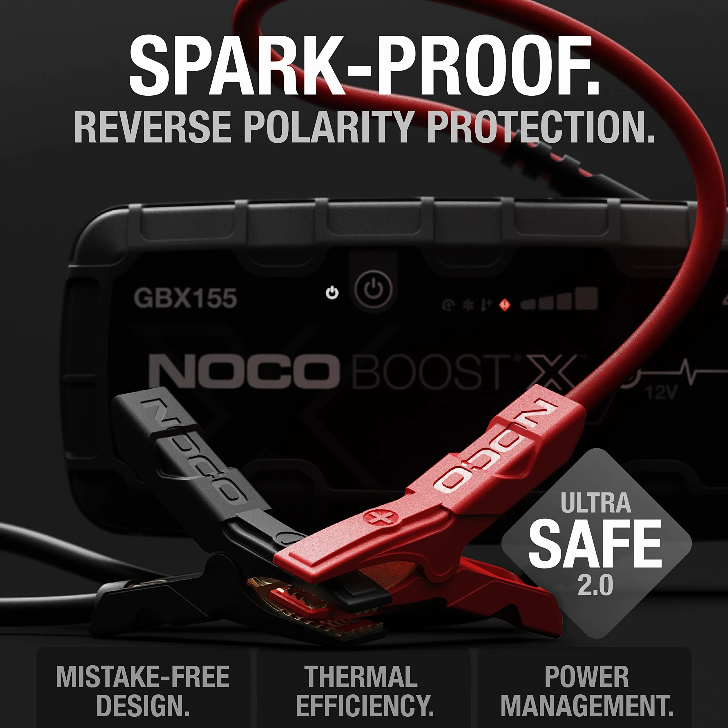 NOCO Boost X GBX155: Avviatore di Emergenza UltraSafe 4250A – Booster Batteria al Litio 12V, Caricabatteria Portatile Power Bank e Cavi Avviamento – Per Motori Benzina fino a 10L e Diesel fino a 8L