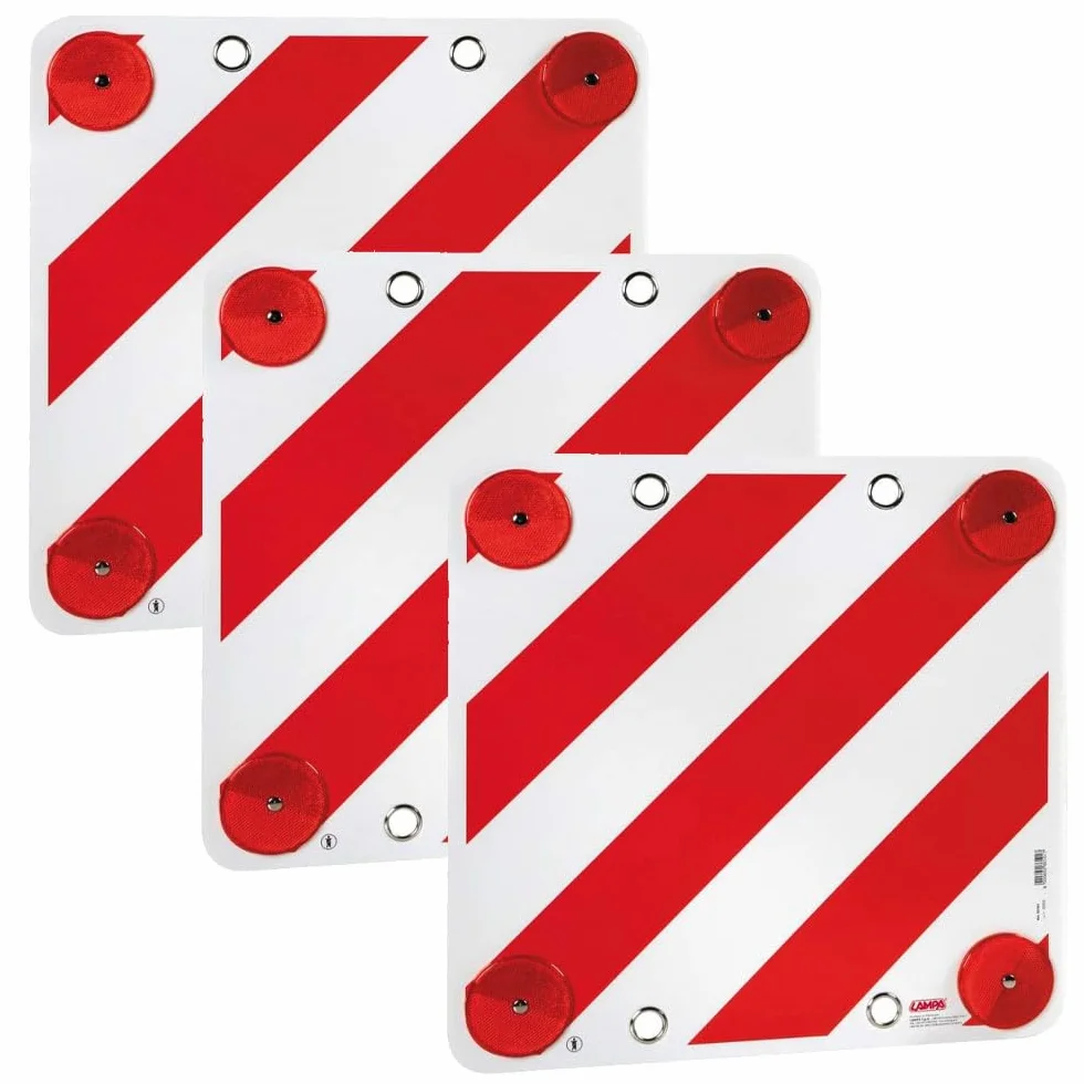 Generico LAMPA Pannello per Segnalazione Carico Sporgente Kit 3 Pezzi 50 x 50 cm