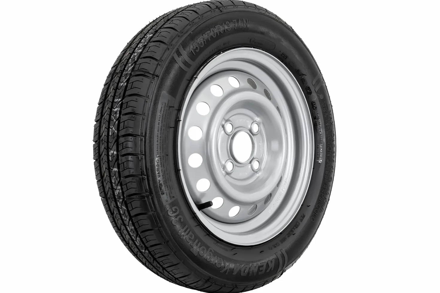 Kenda Ruota per rimorchio 155/70 R13 74N completa – Pneumatico 13 pollici 4 stagioni cerchione acciaio 4Jx13 H2 4x100 ET30