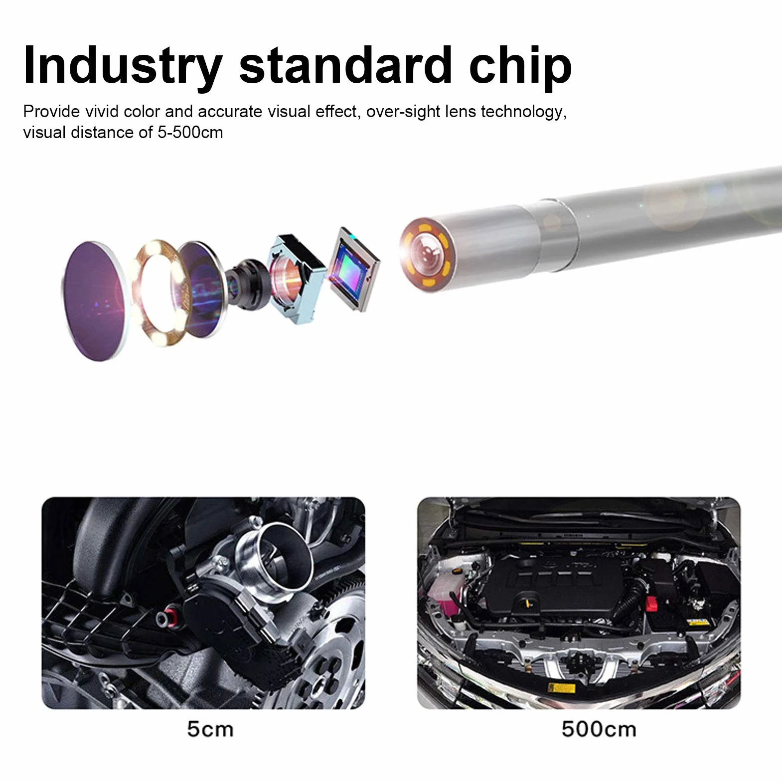 Endoscopio di ispezione WiFi 1080P 3.9mm F240 wireless industriale 2m