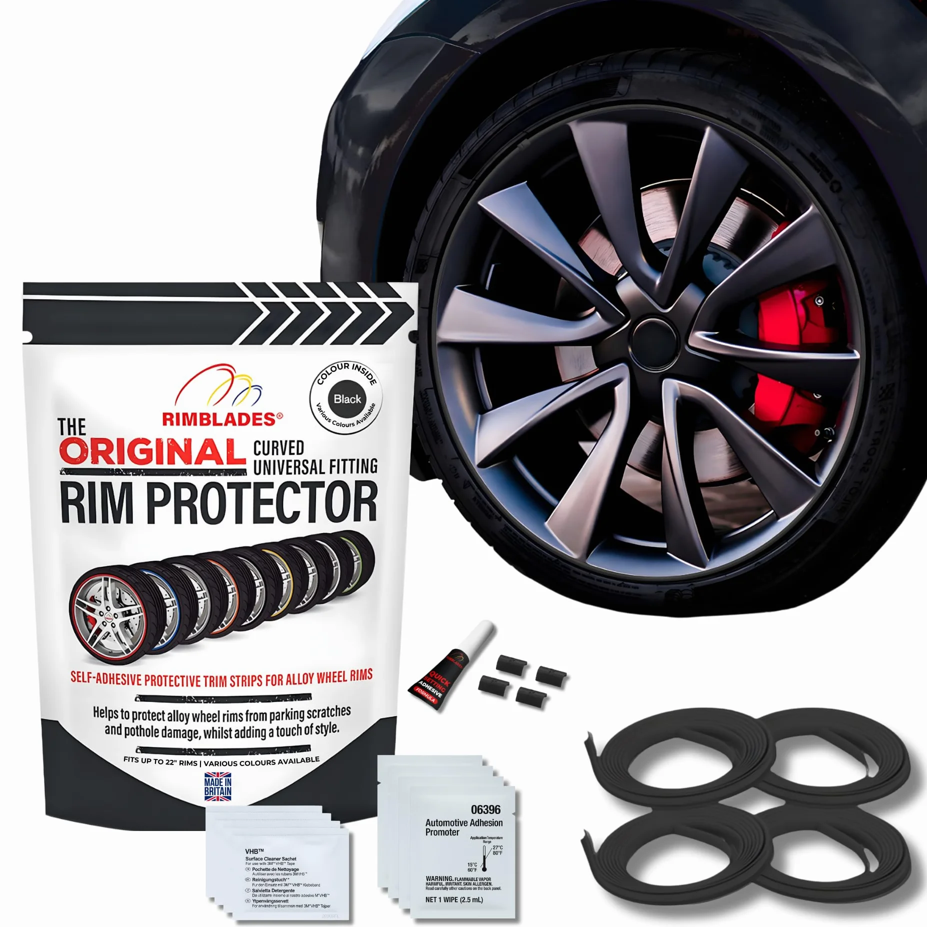 Rimblades Original Protezioni per cerchi in lega Nero 22" x 4