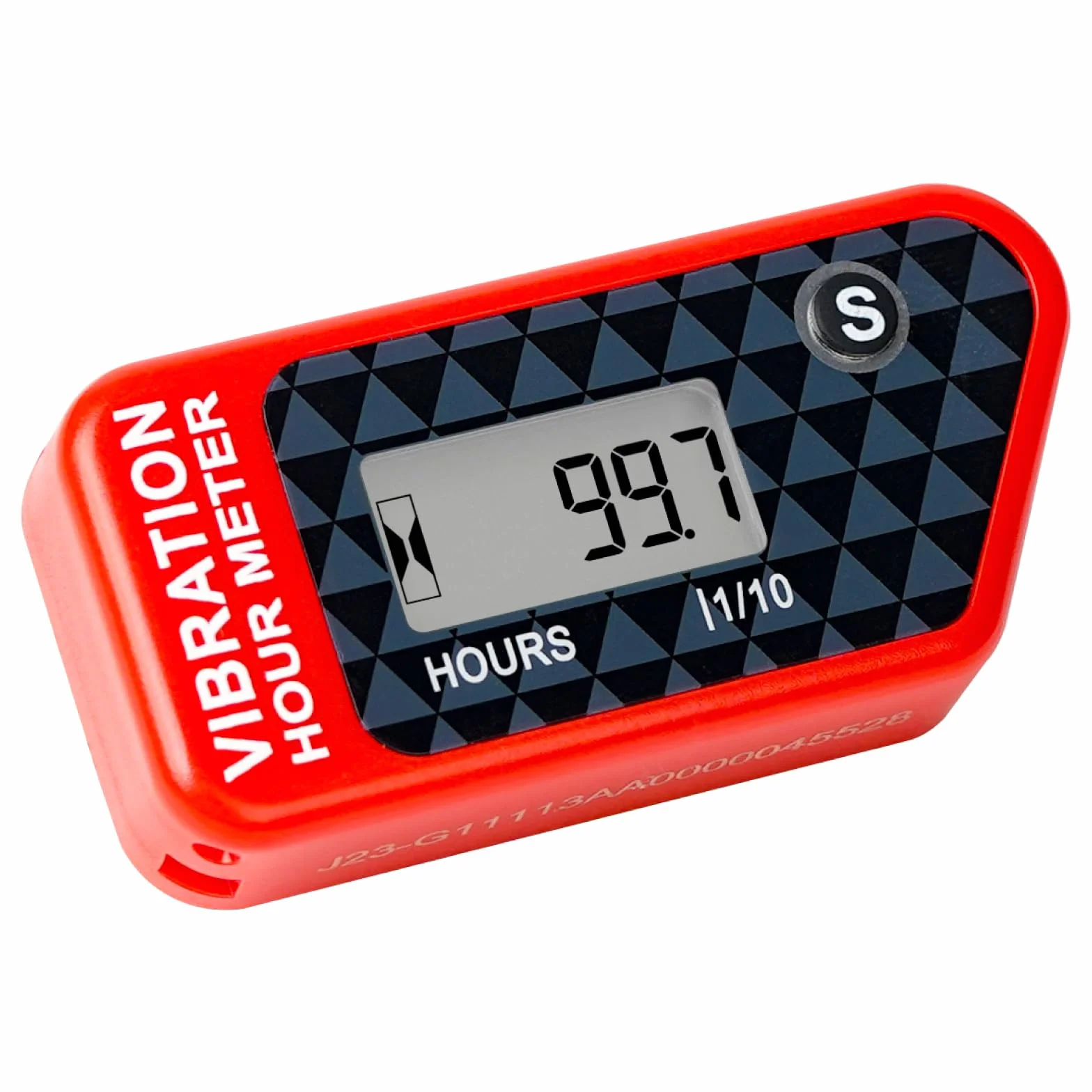 Senza fili Misuratore di ore Azzerabile Digitale Timer manutenzione Impermeabile per Tosaerba Motosega Moto (red)