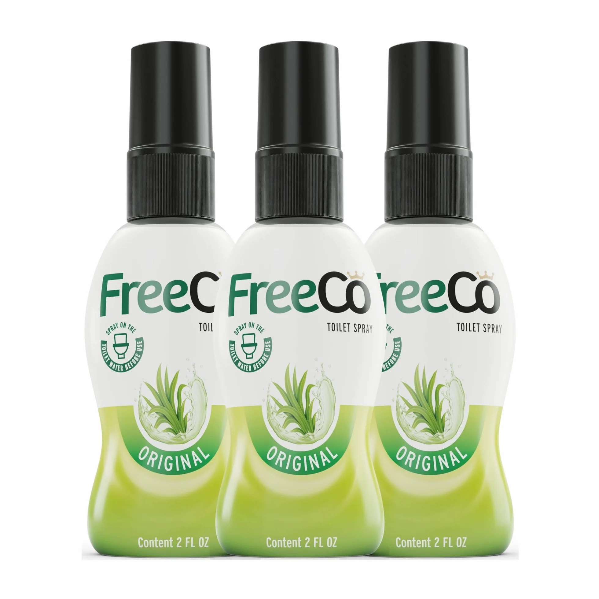 FreeCo Bloccante Eliminatore Odori Bagno Spray Oli Essenziali Naturali 3x60ml Fragranza Agrumata