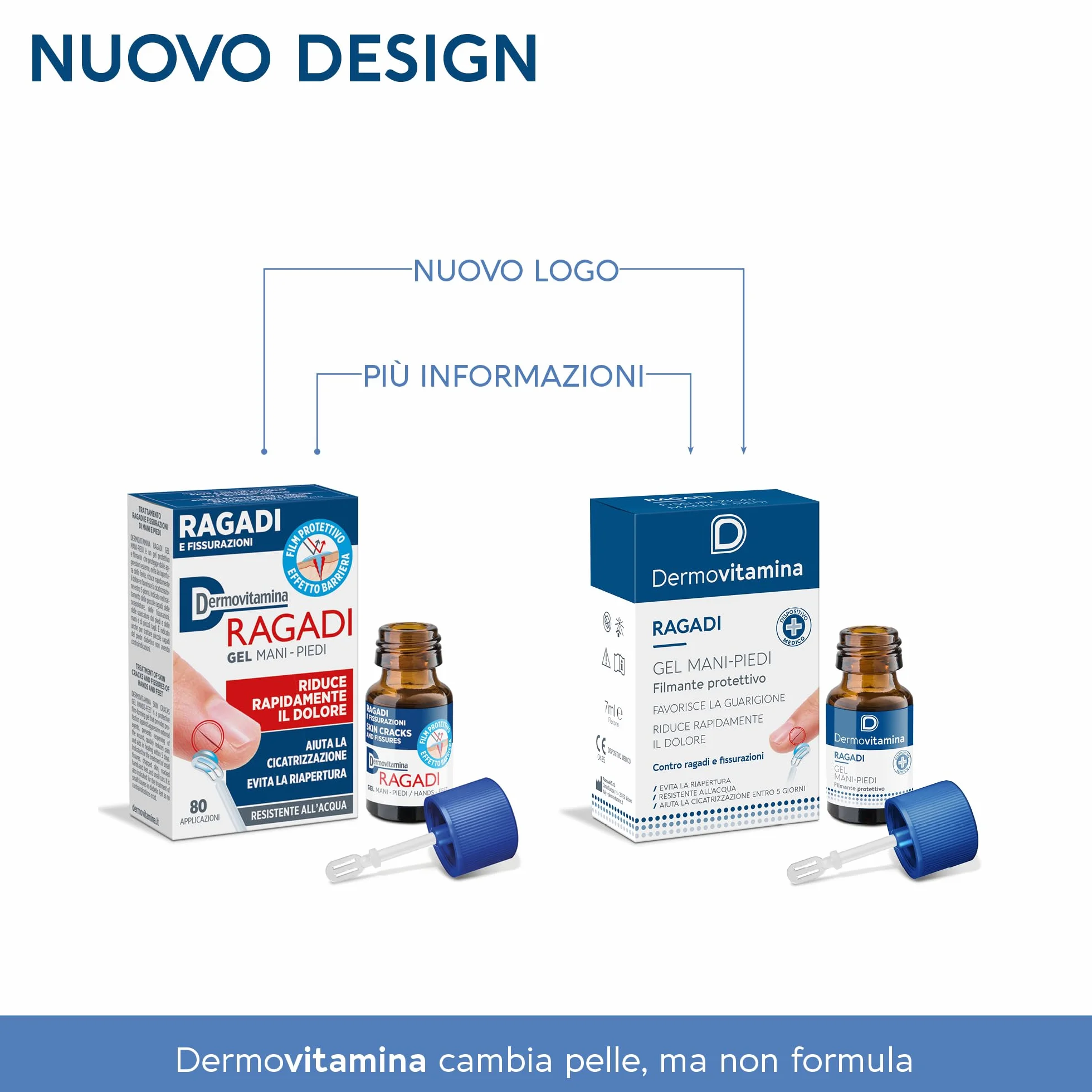 Dermovitamina Ragadi Gel Mani e Piedi con Vitamina E e Olio di Ricino - 3 ml