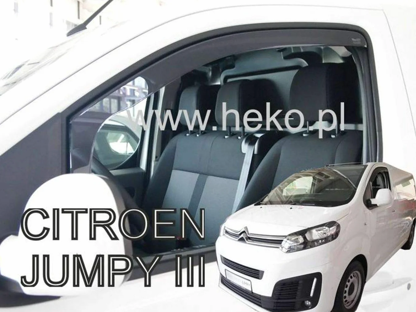 Deflettori d'Aria Citroen Proace 2016 Heko Nero Fumé Set 2 Pezzi