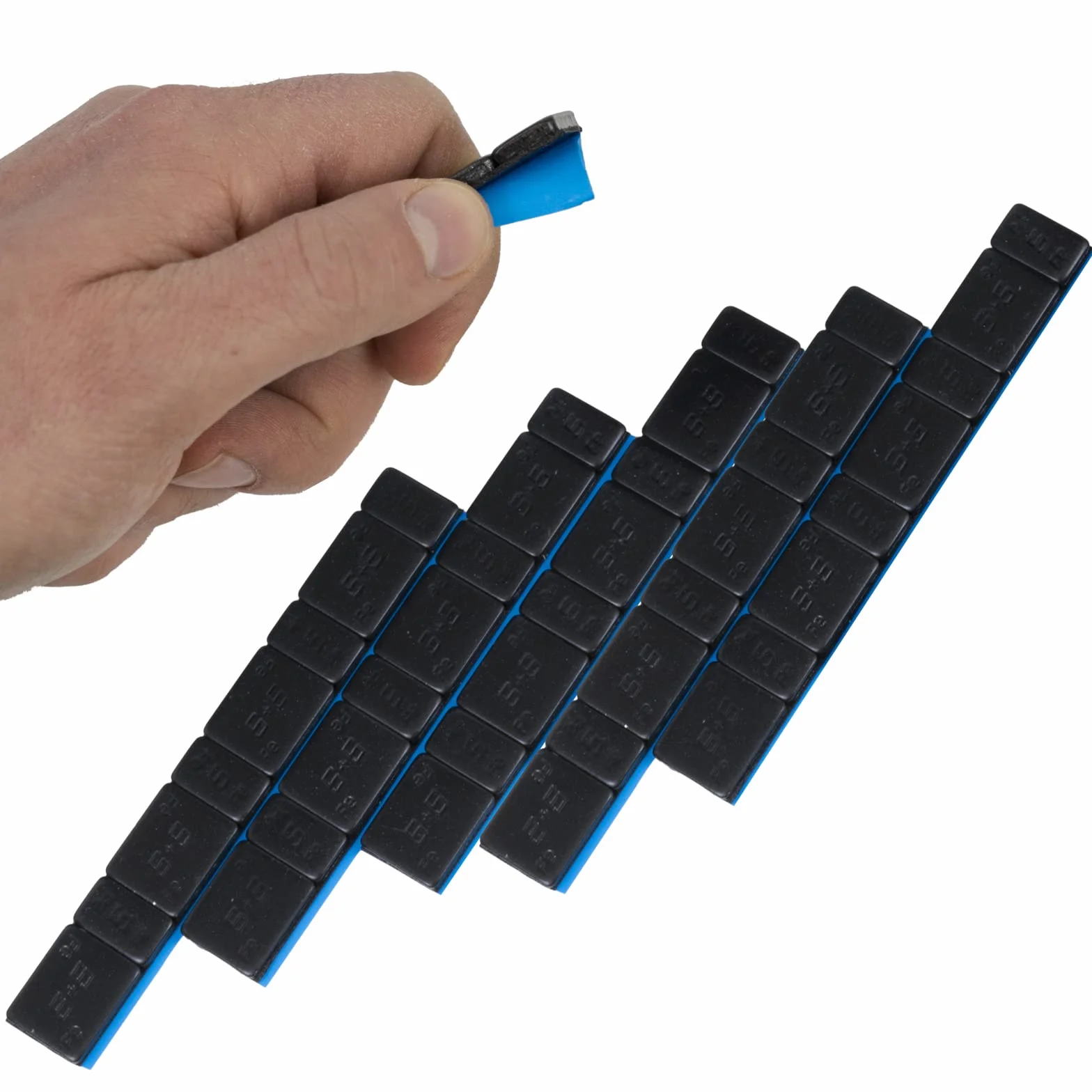 HASKYY 100x Pesi equilibratura 6KG Nero 4x5g + 4x10g Pesi Adesivi in Acciaio Striscia Adesiva 60g con Bordo di Uscita zincato & Rivestito plastica