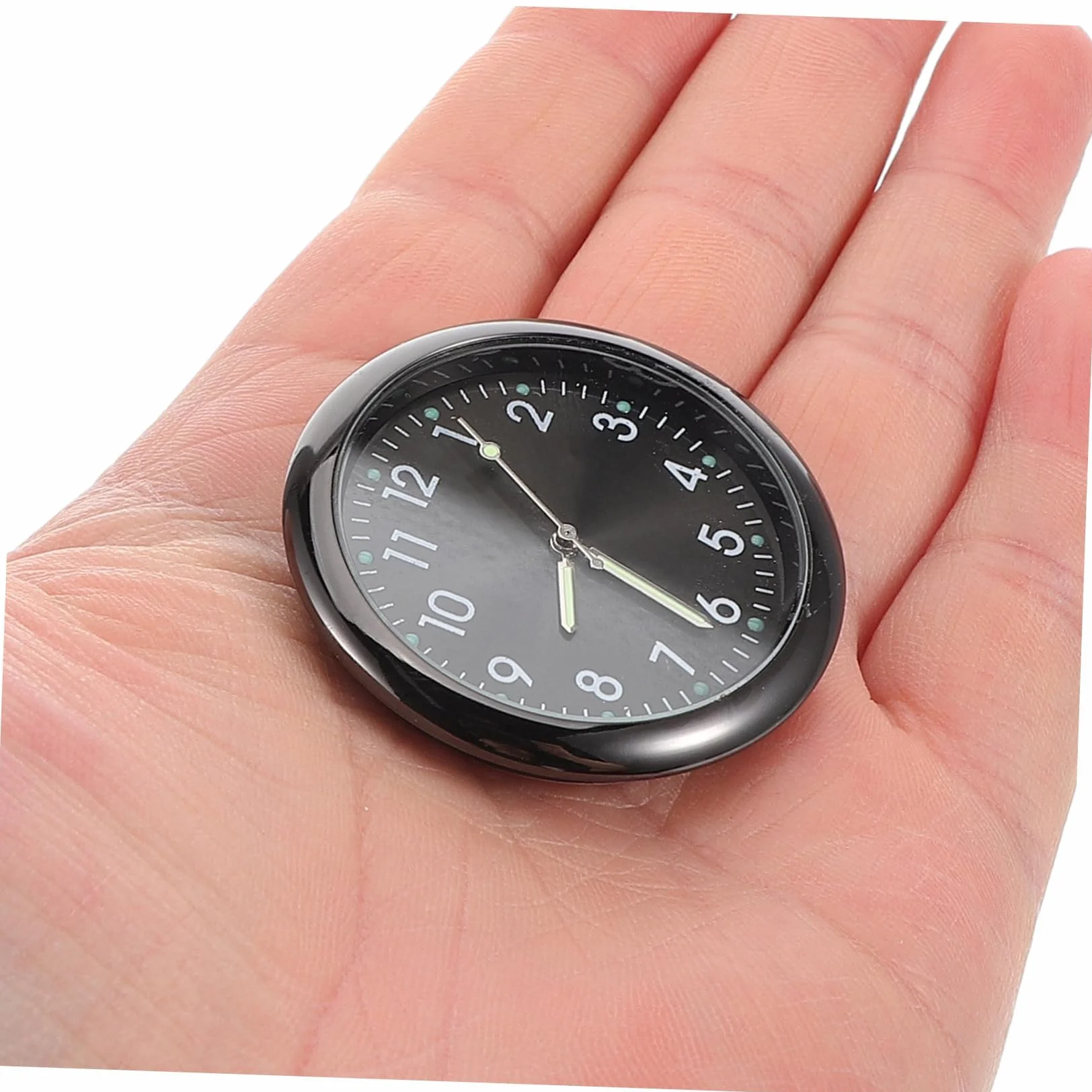 generico Orologio da Cruscotto Auto Analogico Quarzo da 4cm, Quadrante Luminoso al Buio con Disco Adesivo o Clip, per Auto, Moto, Camion