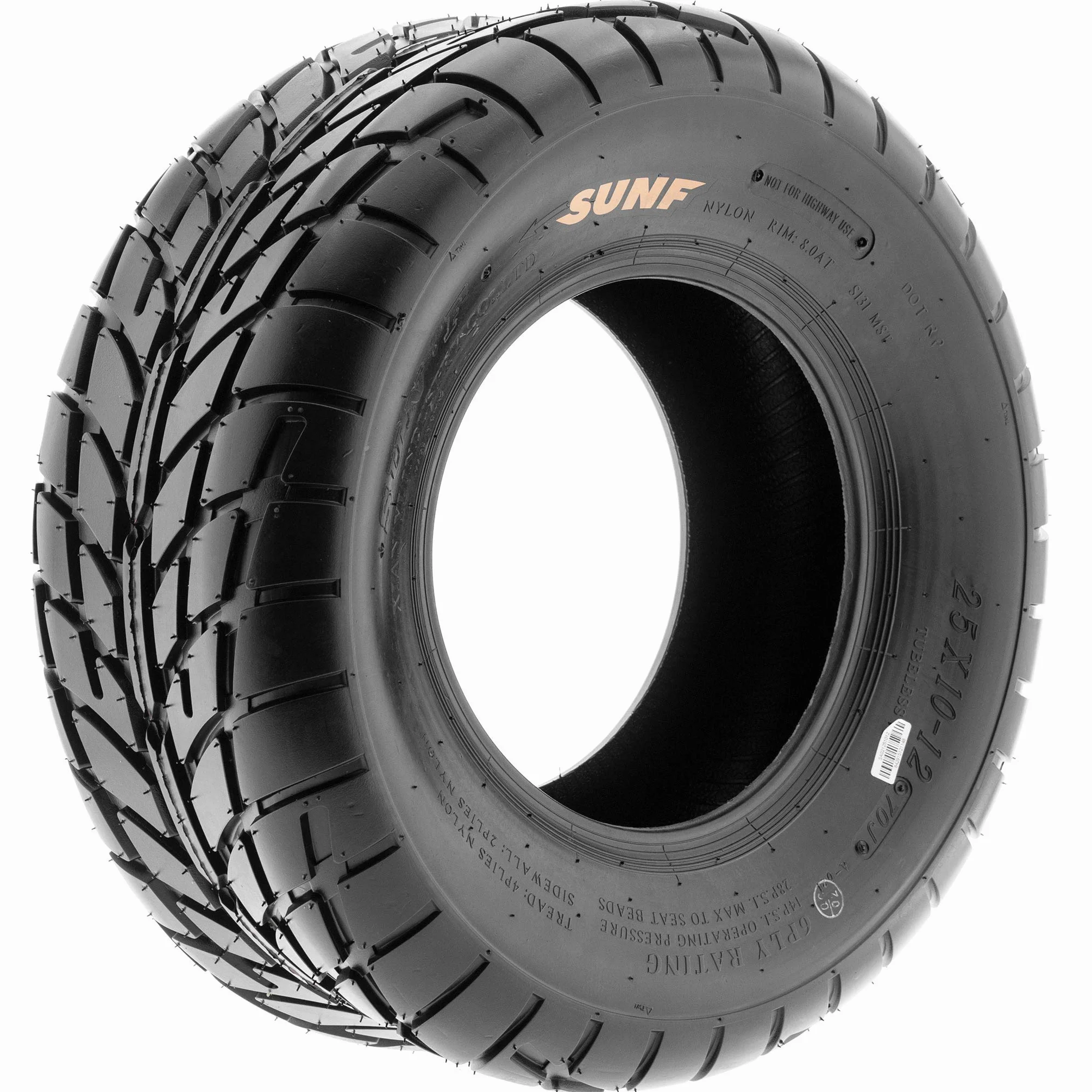 SUNF A021 25x8-12 25x10-12 ATV UTV Pneumatici sportivi chiodati omologazione stradale 6PR TL set 4 pezzi nero