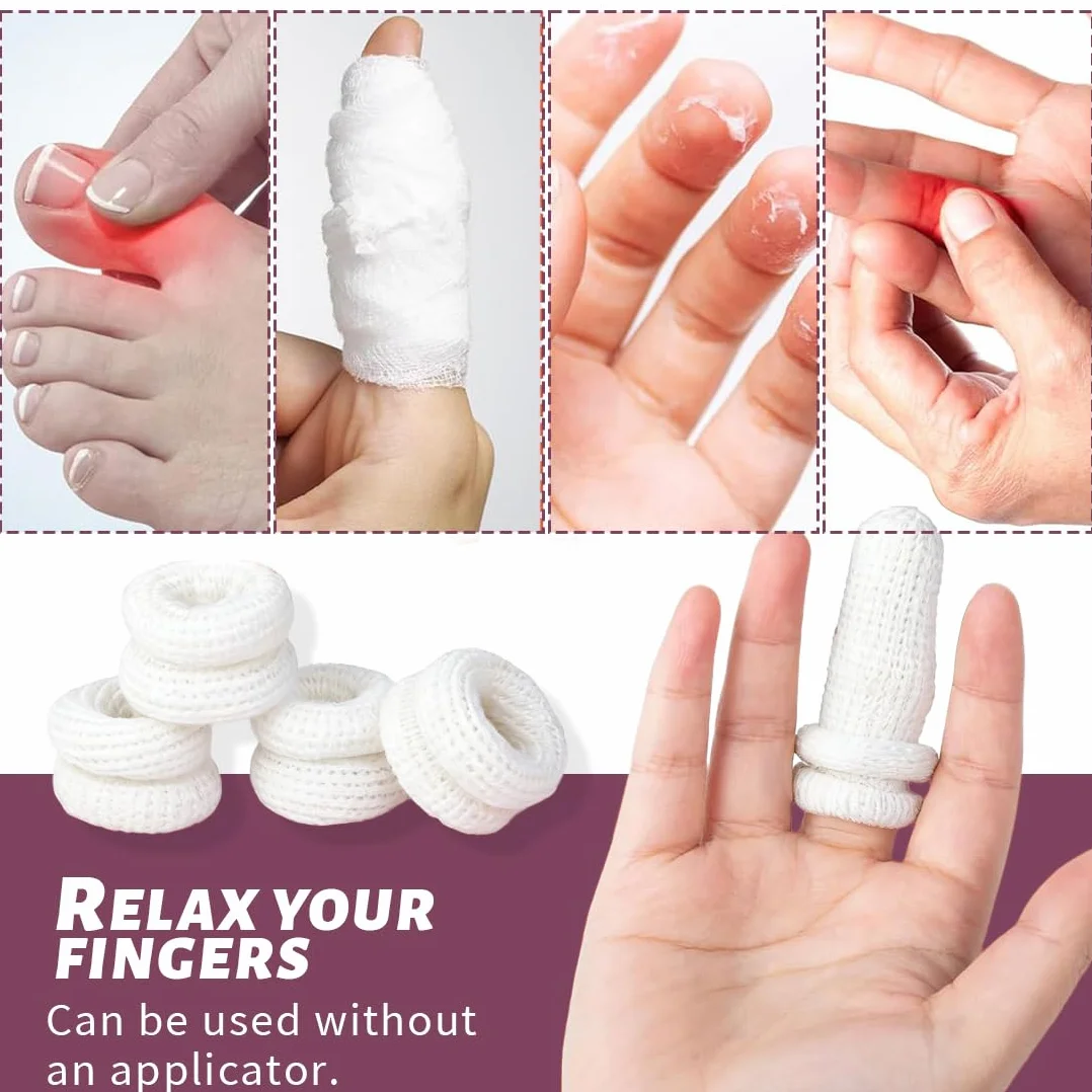 Benda Tubolare per Dita, Bendaggio Proteggi Dita Mano, Fascia Protettiva Traspirante (Bianco, 36 Pezzi)