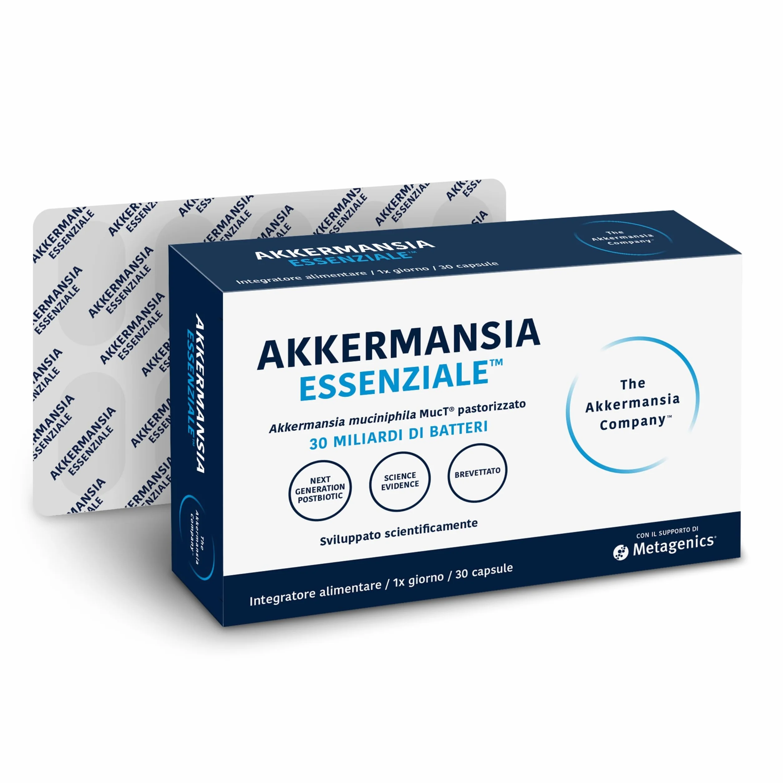 Akkermansia Essenziale per l’Intestino - 30 Miliardi di Batteri Pastorizzati - 30 Capsule