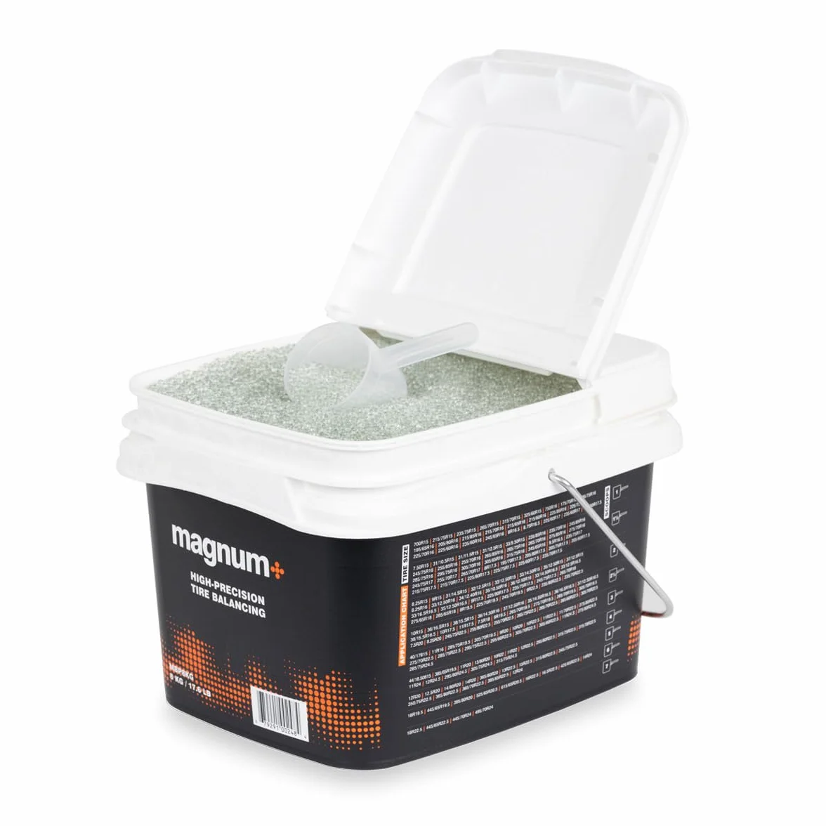 magnum+ Perline di bilanciamento per Pneumatici, vaschetta Sfusa da 8 kg, bilanciamento Interno dinamico per Camion, Fuoristrada e Pneumatici Pesanti | Perline di Vetro riutilizzabili ed ecologiche