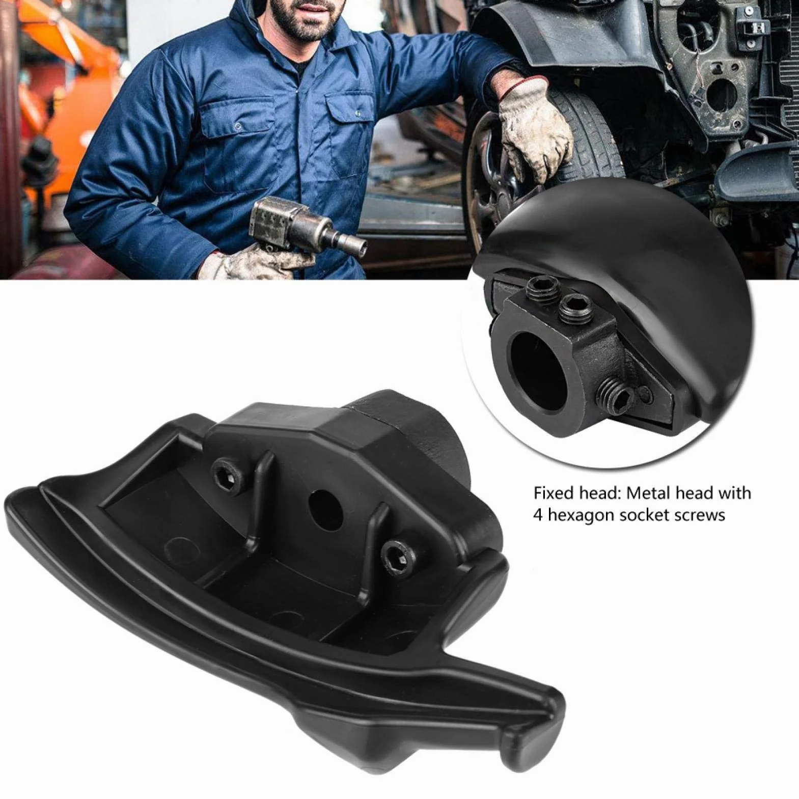 OUKENS Testa di montaggio per smontagomme nero in nylon con montaggio a testa d'anatra 28mm