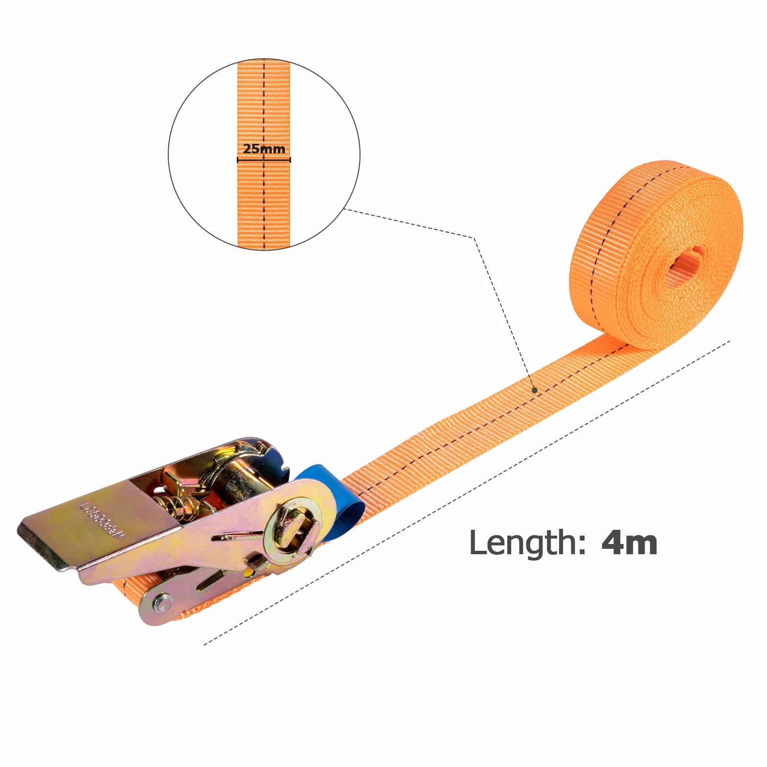 Cinghie di serraggio con cricchetto 4 m robuste ancoraggio trasporto materiali moto biciclette trasloco bagagli campeggio 2 pezzi