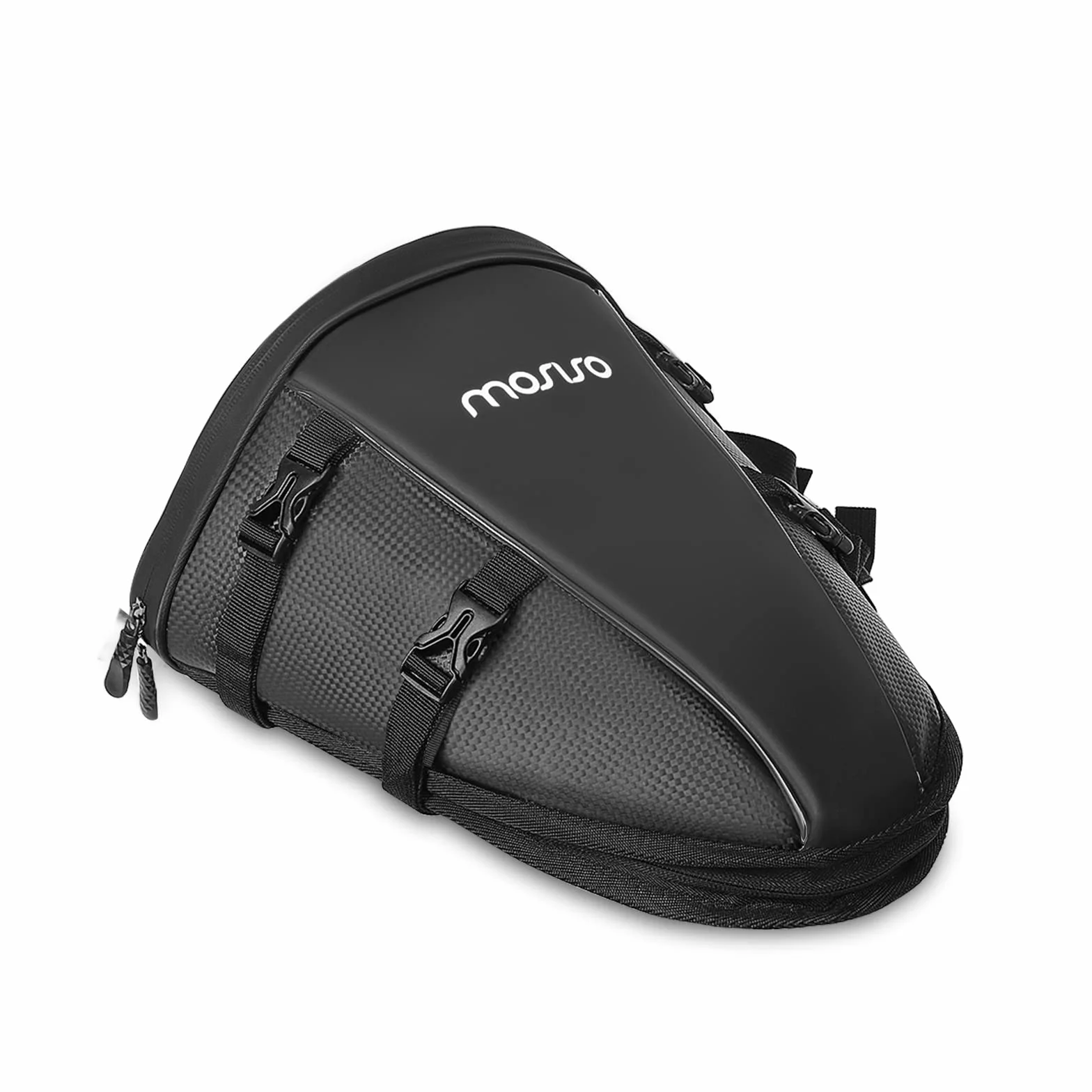 MOSISO Borsa Moto Posteriore 10L Impermeabile Poliestere Serbatoio Leggero con Tracolla, Nero